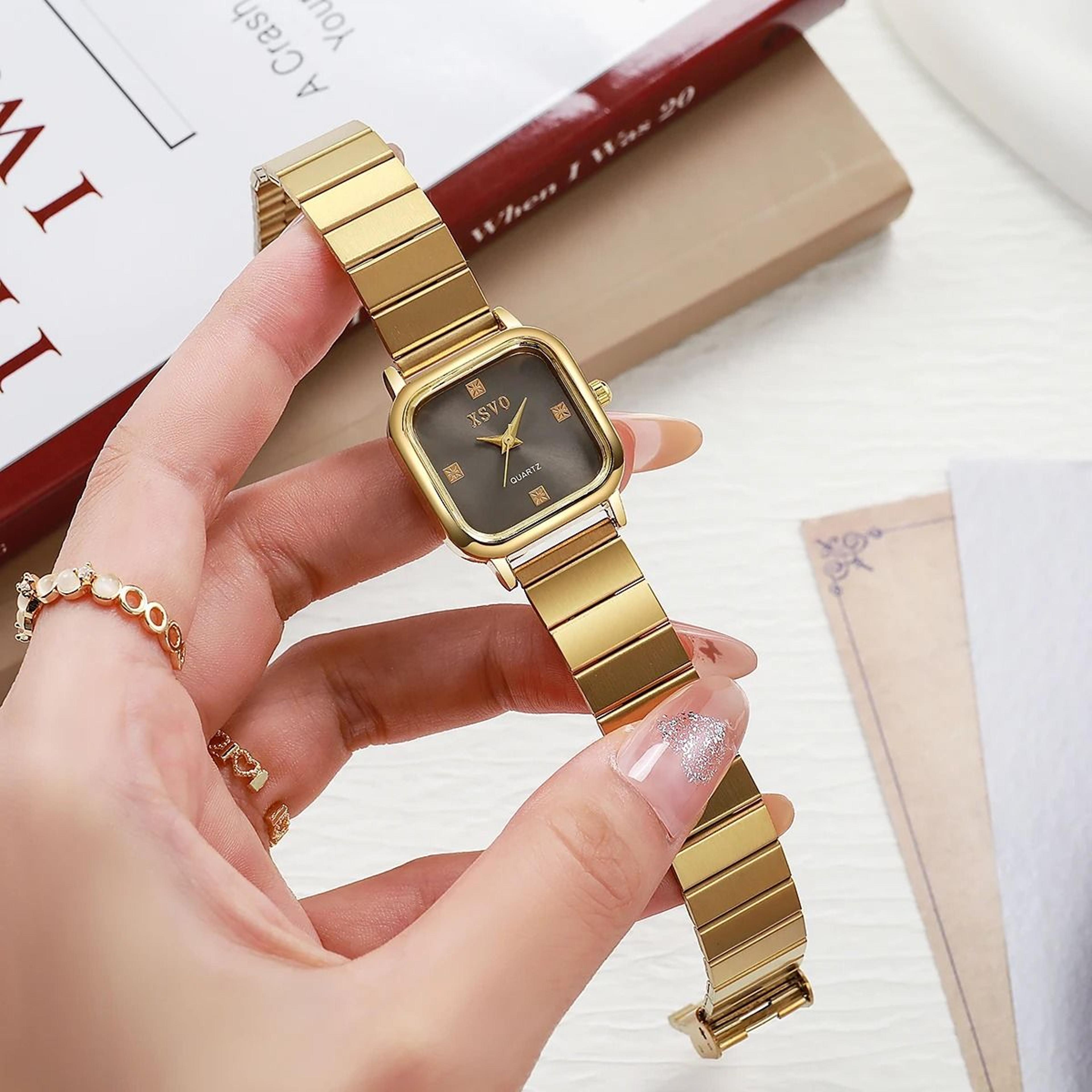 elegant minimalist quartz watch – timeless alloy wristwatch for women, perfect for holiday gifting