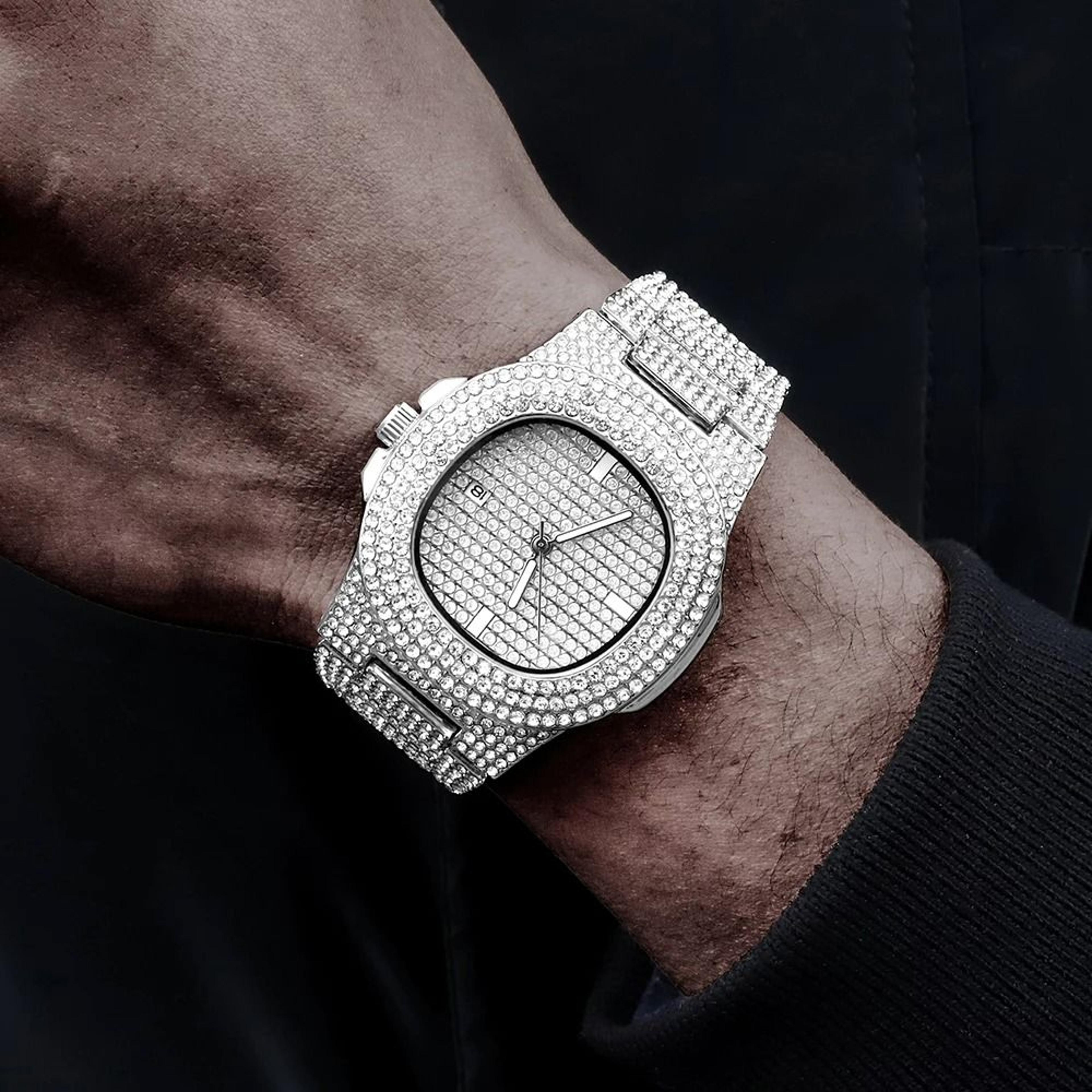 Luxury IcedOut HipHop Watch  Exquisite DiamondEncrusted Fashion Timepiece For Men And Women 4