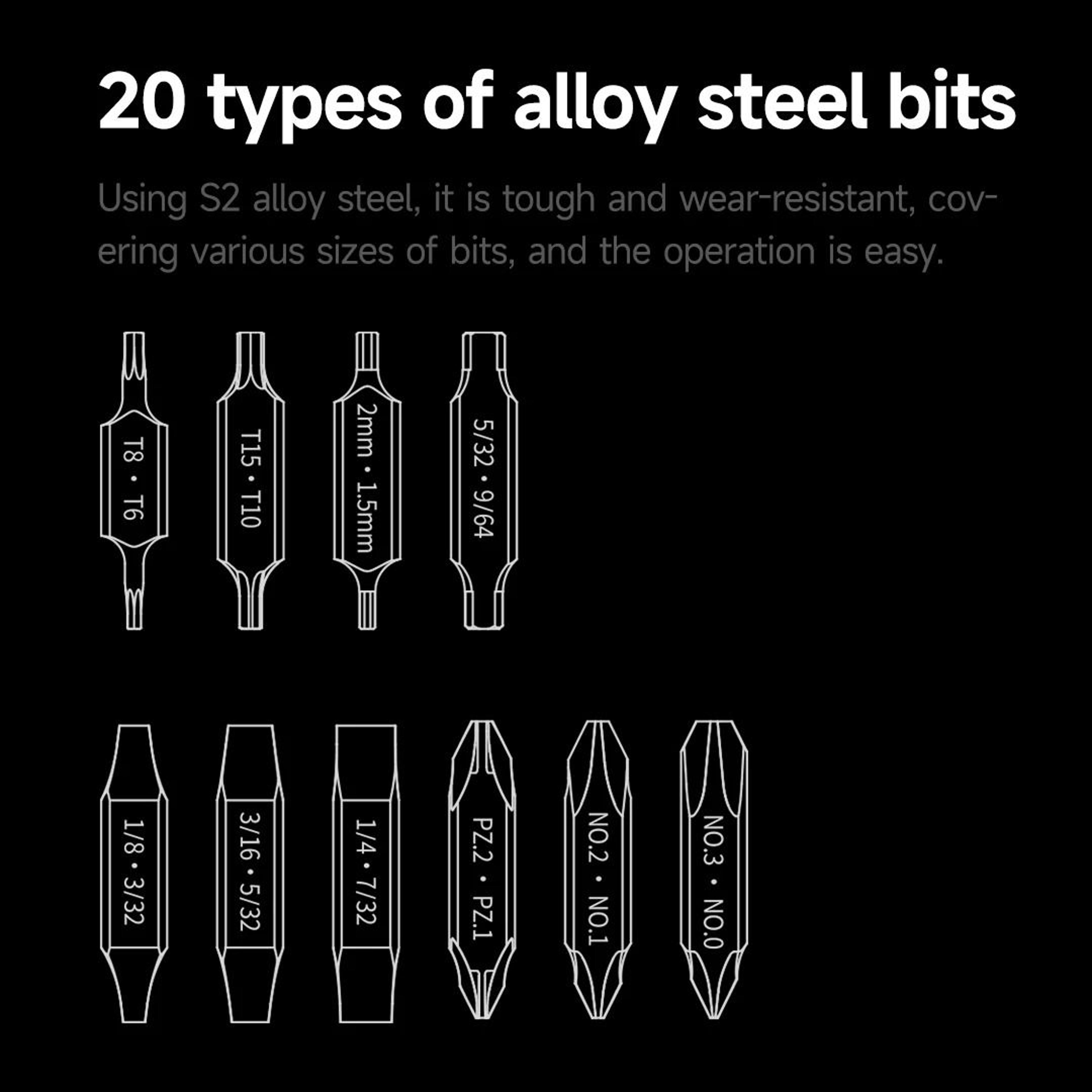 20Piece Hex Bit Accessory Kit  MultiTool Screwdriver Extension Set 3