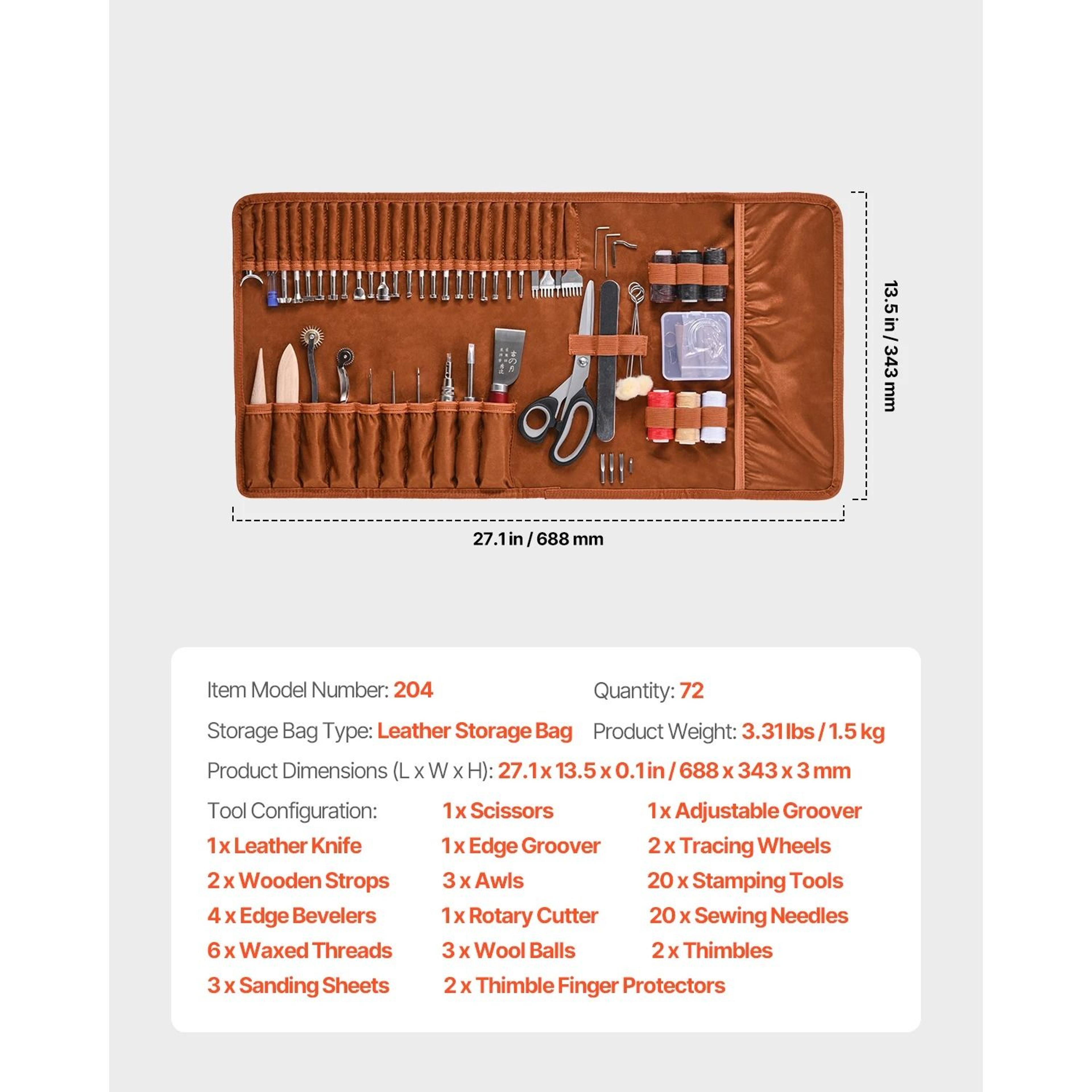 Professional Leather Working Tools Kit  Complete Crafting  Engraving Set 9