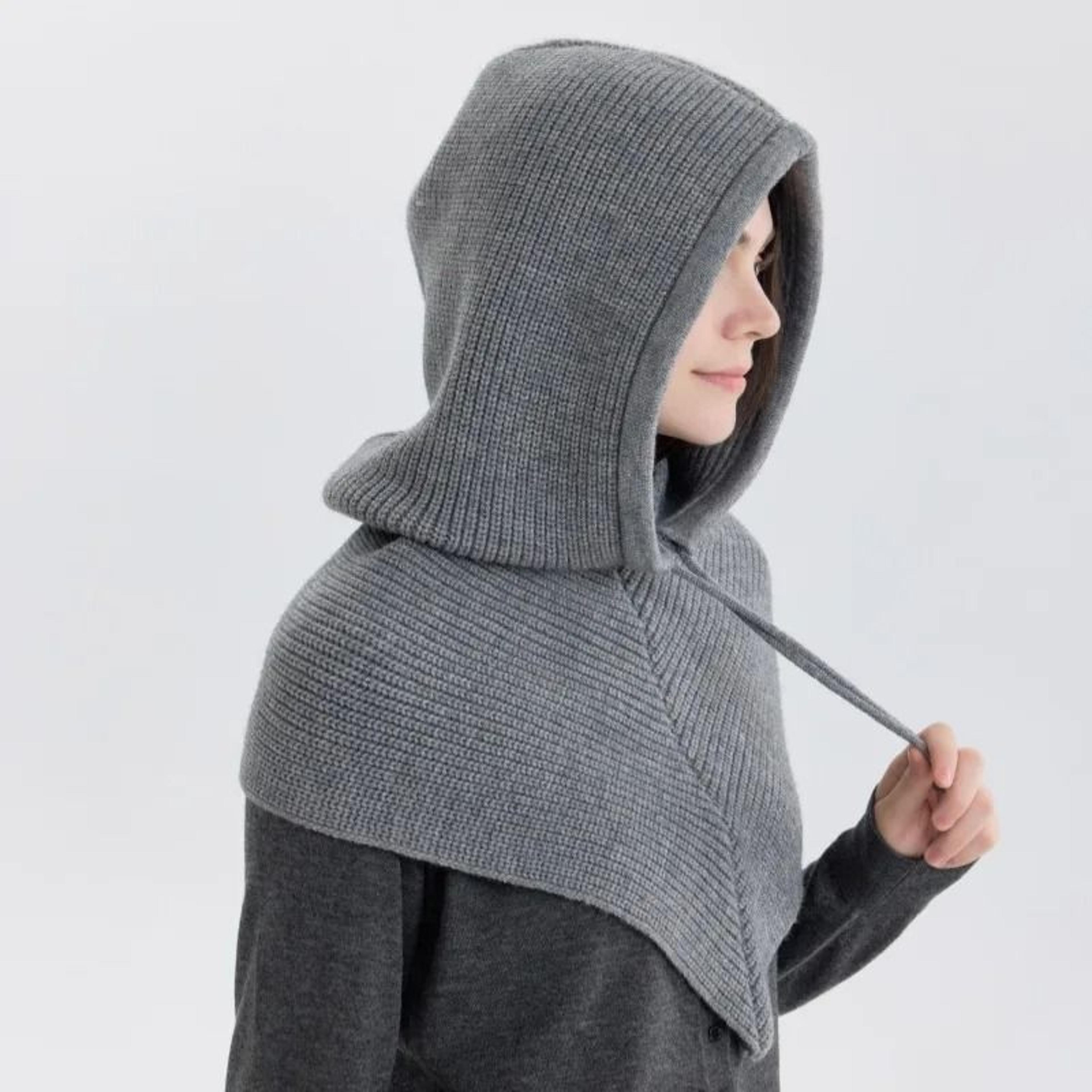 Seamless Knitted Thermal Balaclava Hood And Neck Warmer 8