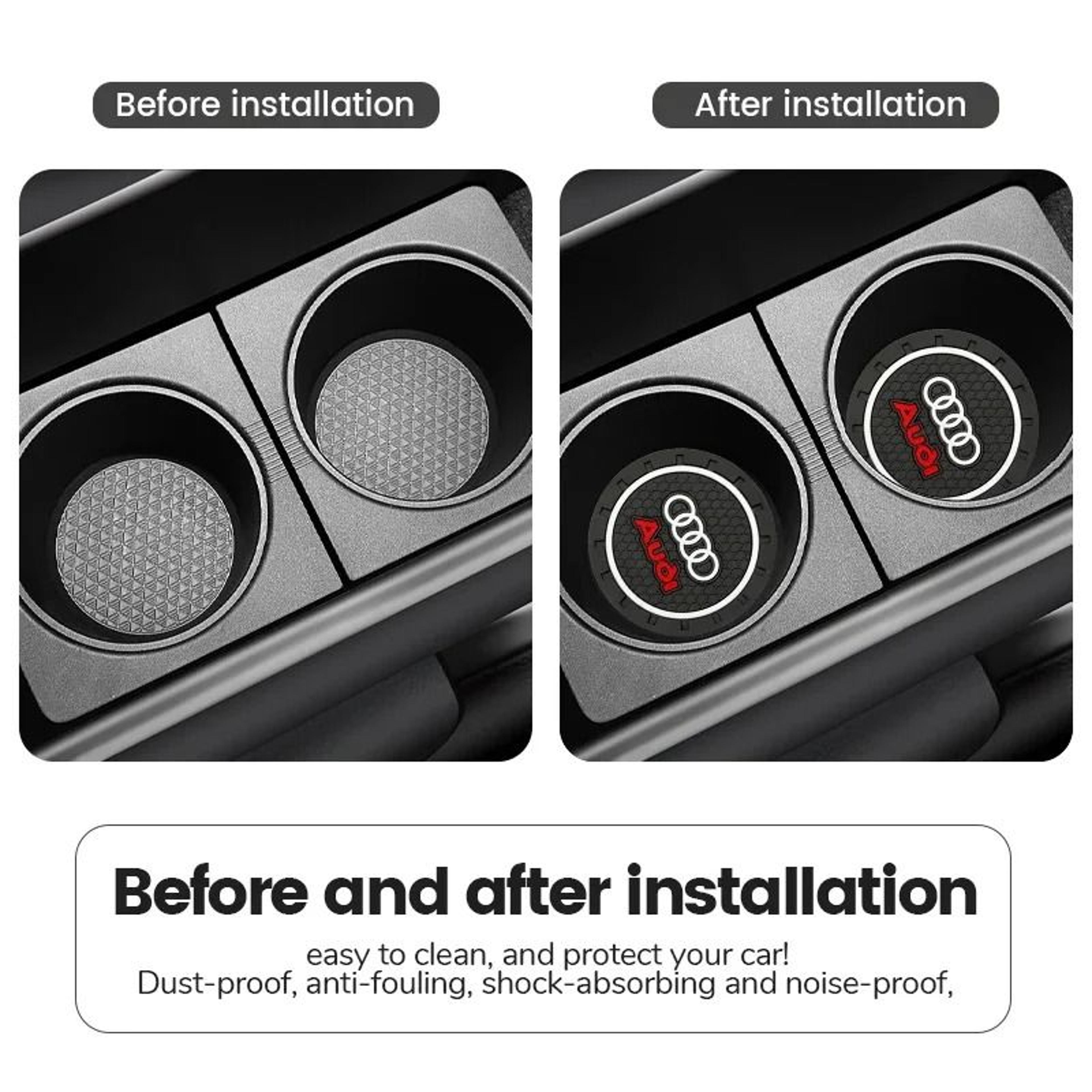 HighGrip AntiSlip Interior Cup Holder Coaster Set 2