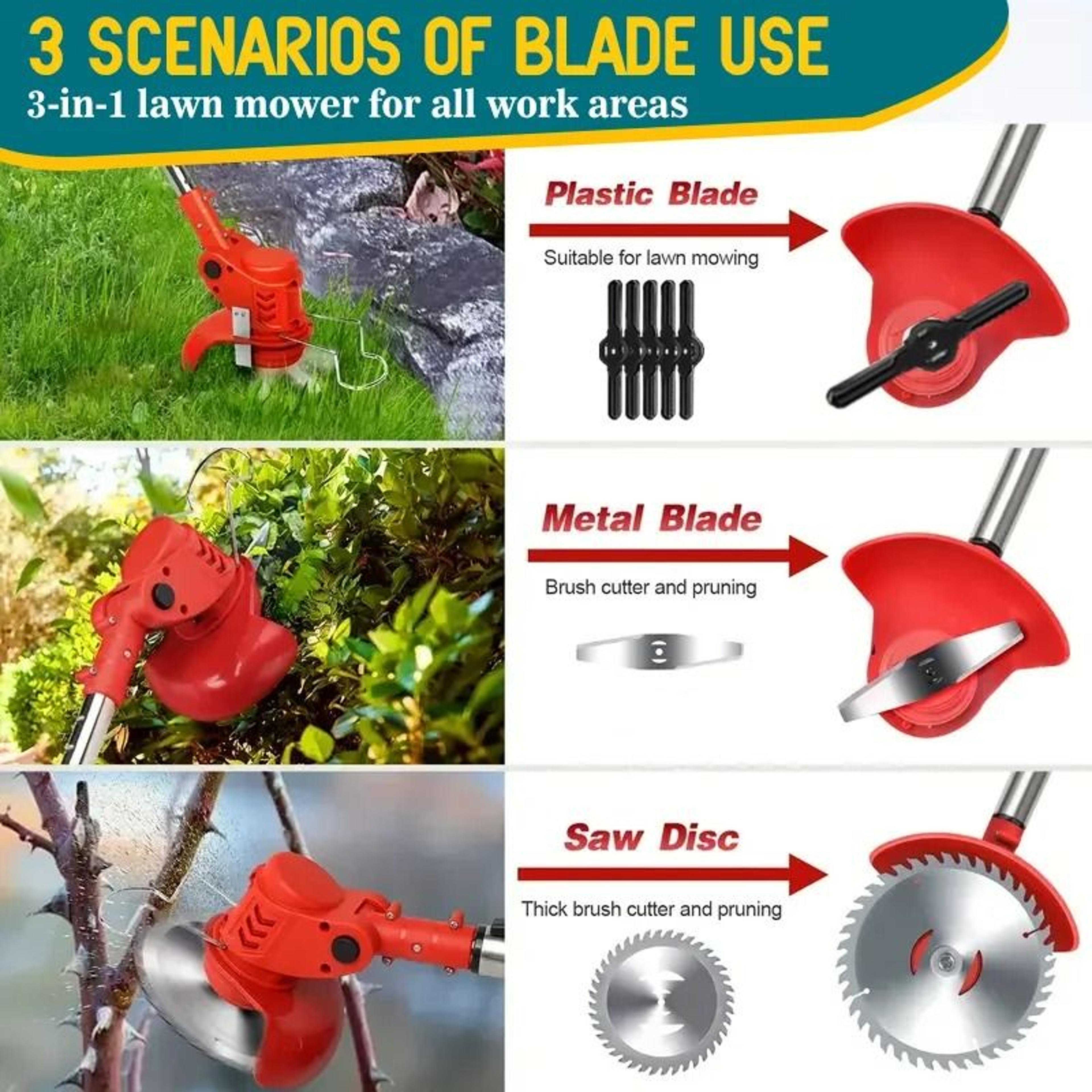 Cordless Electric Grass Trimmer  Lightweight Handheld Garden Weed Eater 5