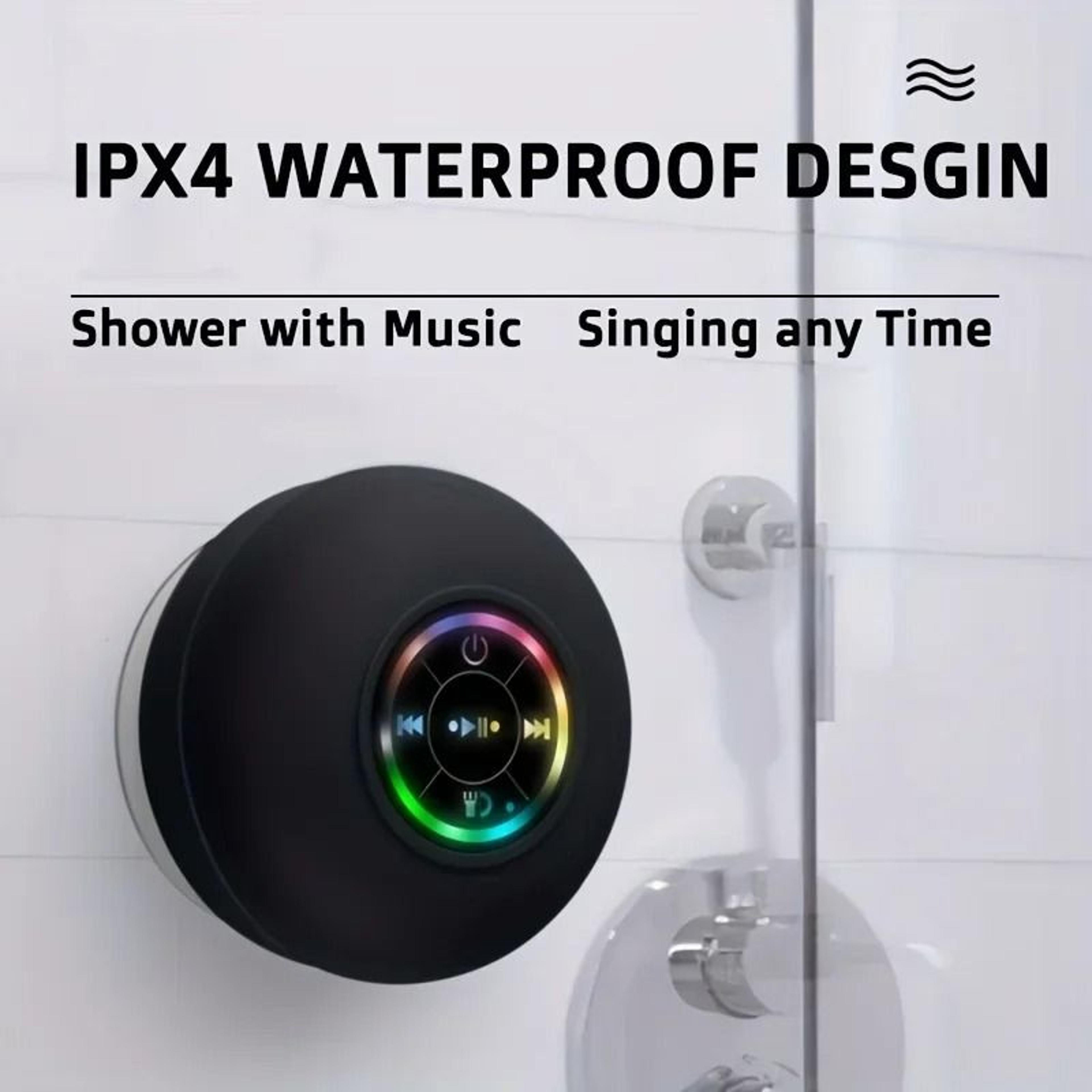 Waterproof Bluetooth Speaker  HighImpact Bathroom  Outdoor Suction Mount 2