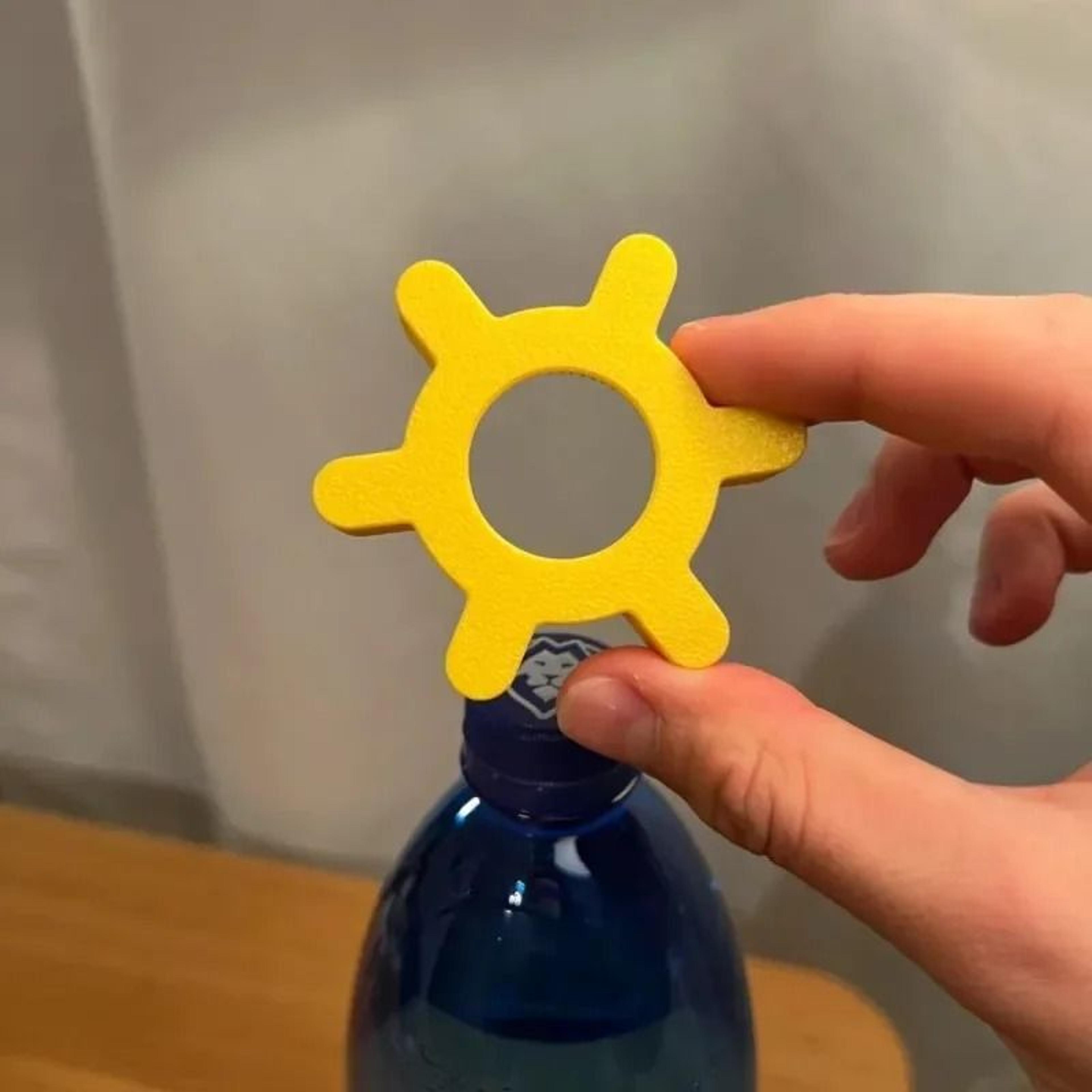 easy-grip rotating universal bottle opener