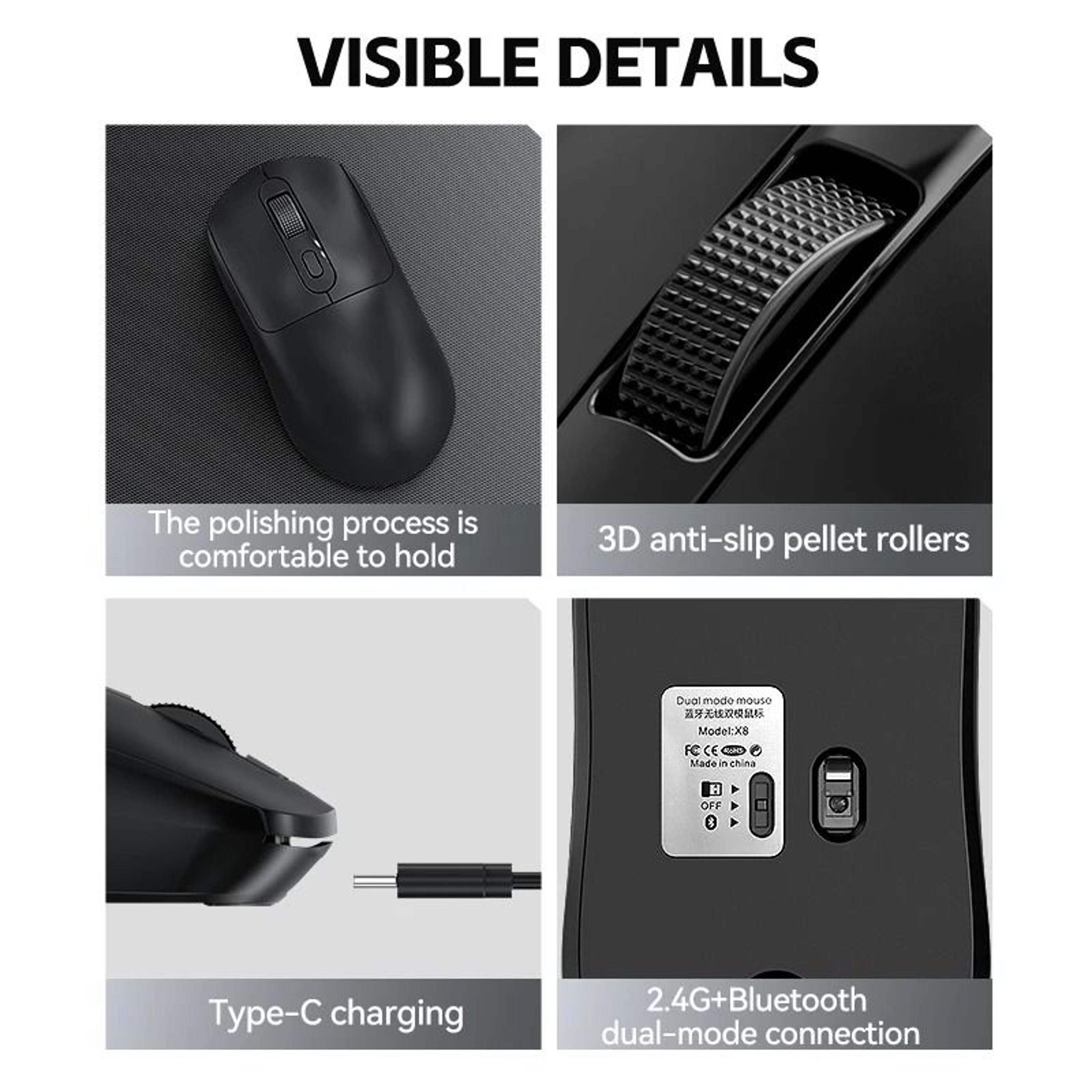 Ergonomic RGB Silent Wireless Office Mouse 4