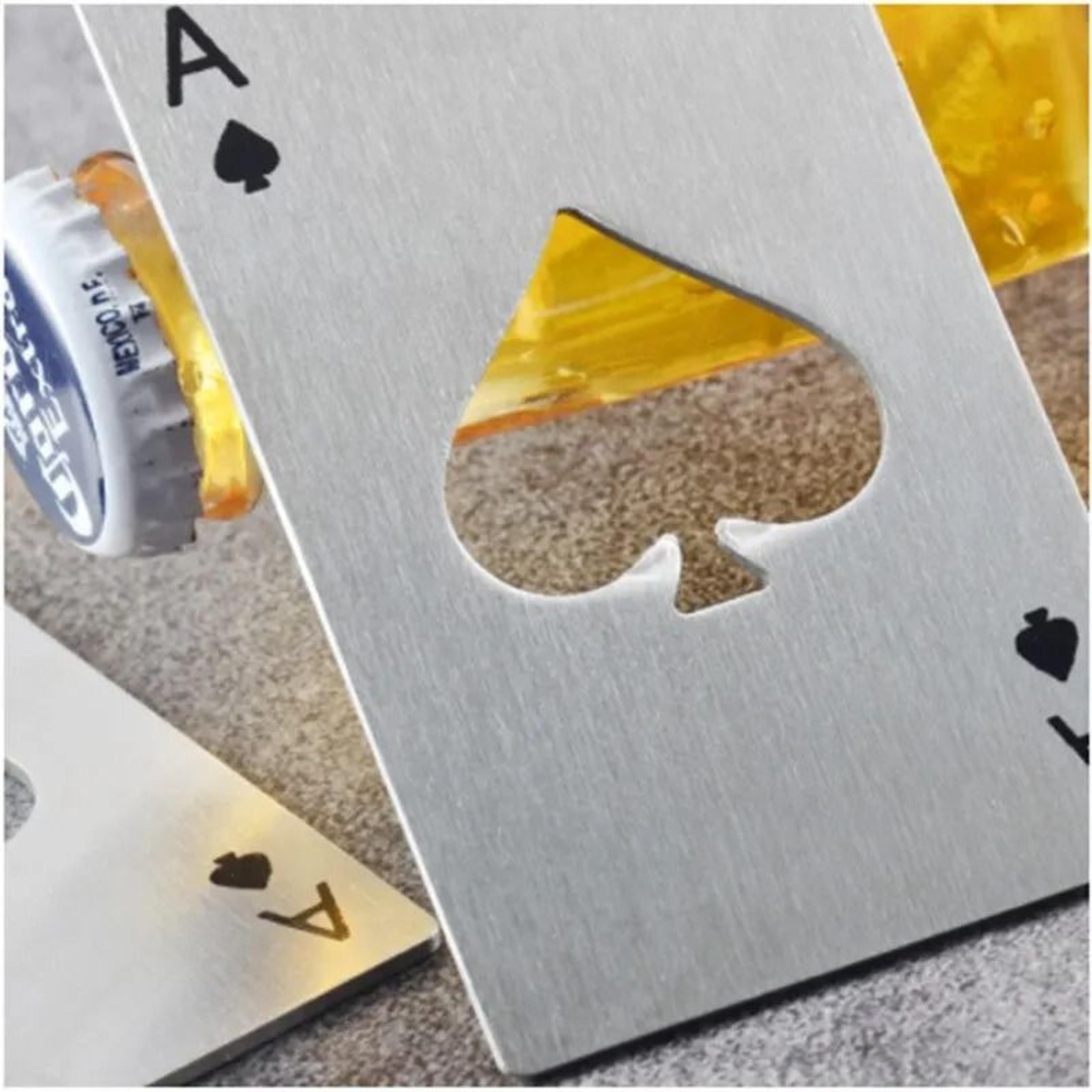 Ace Of Spades Wallet Bottle Opener  Credit Card Sized Stainless Steel Opener 4