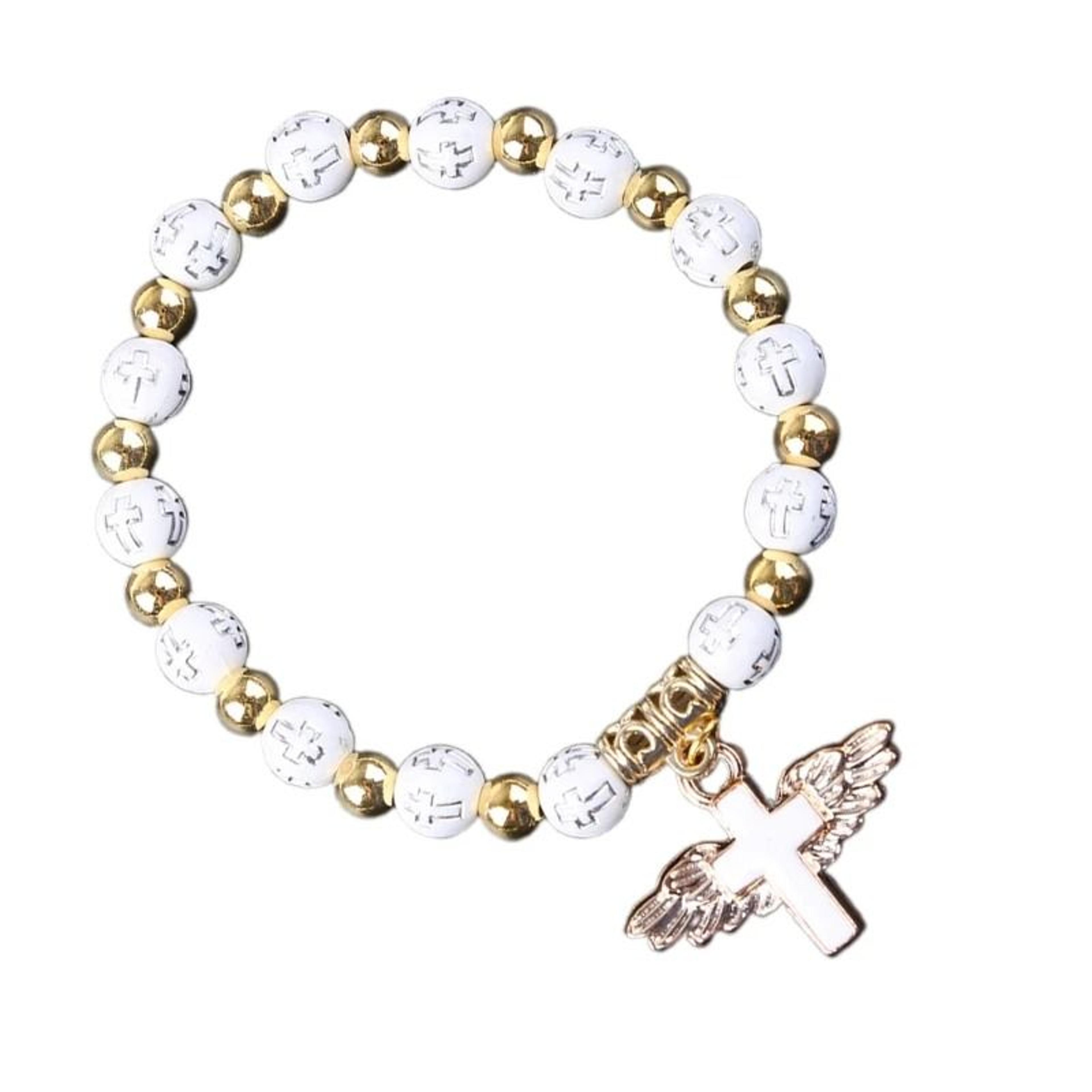 Angelic Grace Rosary Bracelet  Stretch Religious Jewelry  Travel Souvenir 3