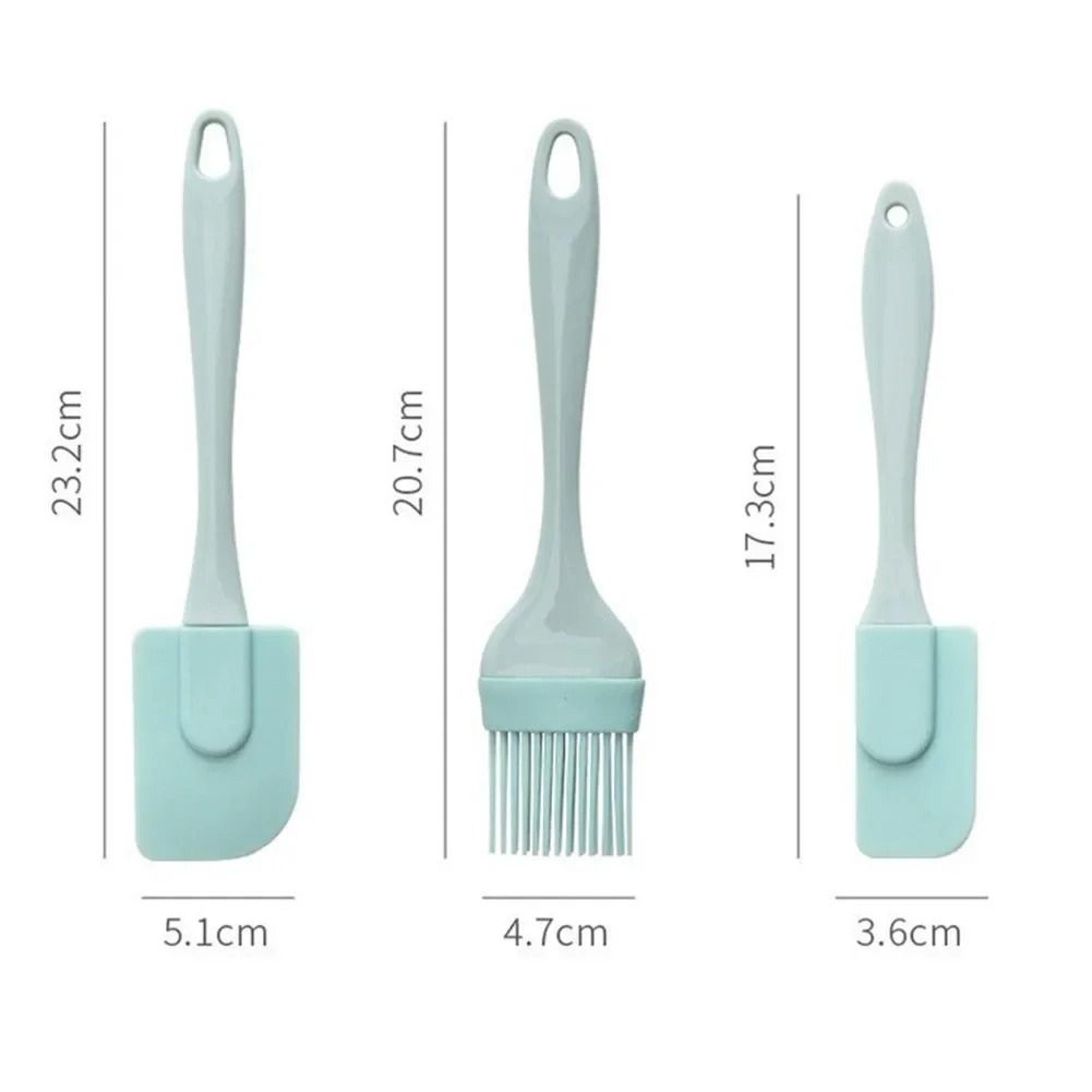 3Piece Professional Silicone Baking Set  NonStick Cream Scraper  Oil Brush 2