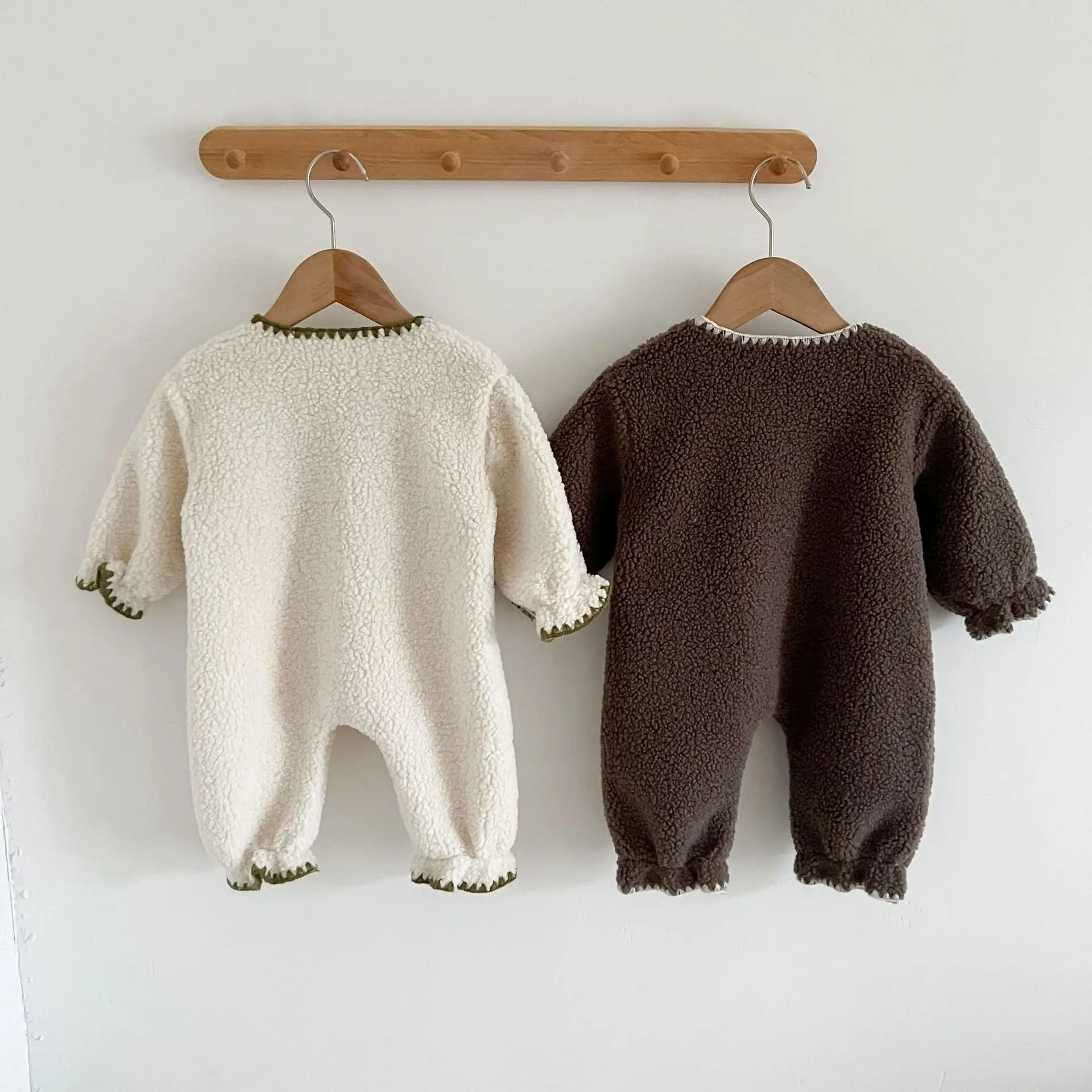 Winter ShellStitch FleeceLined Baby Romper 3