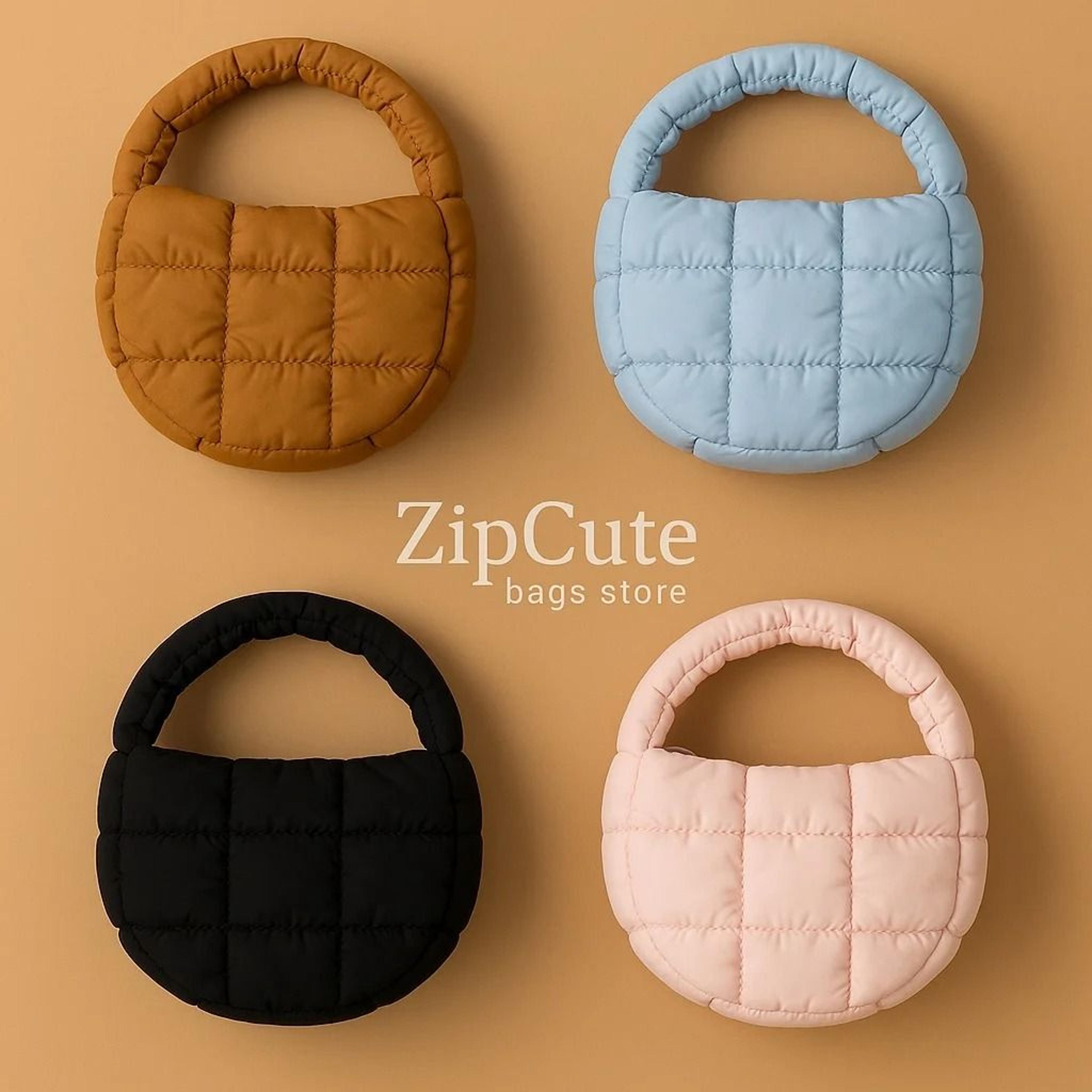 fashion mini puffer quilted circle handbag