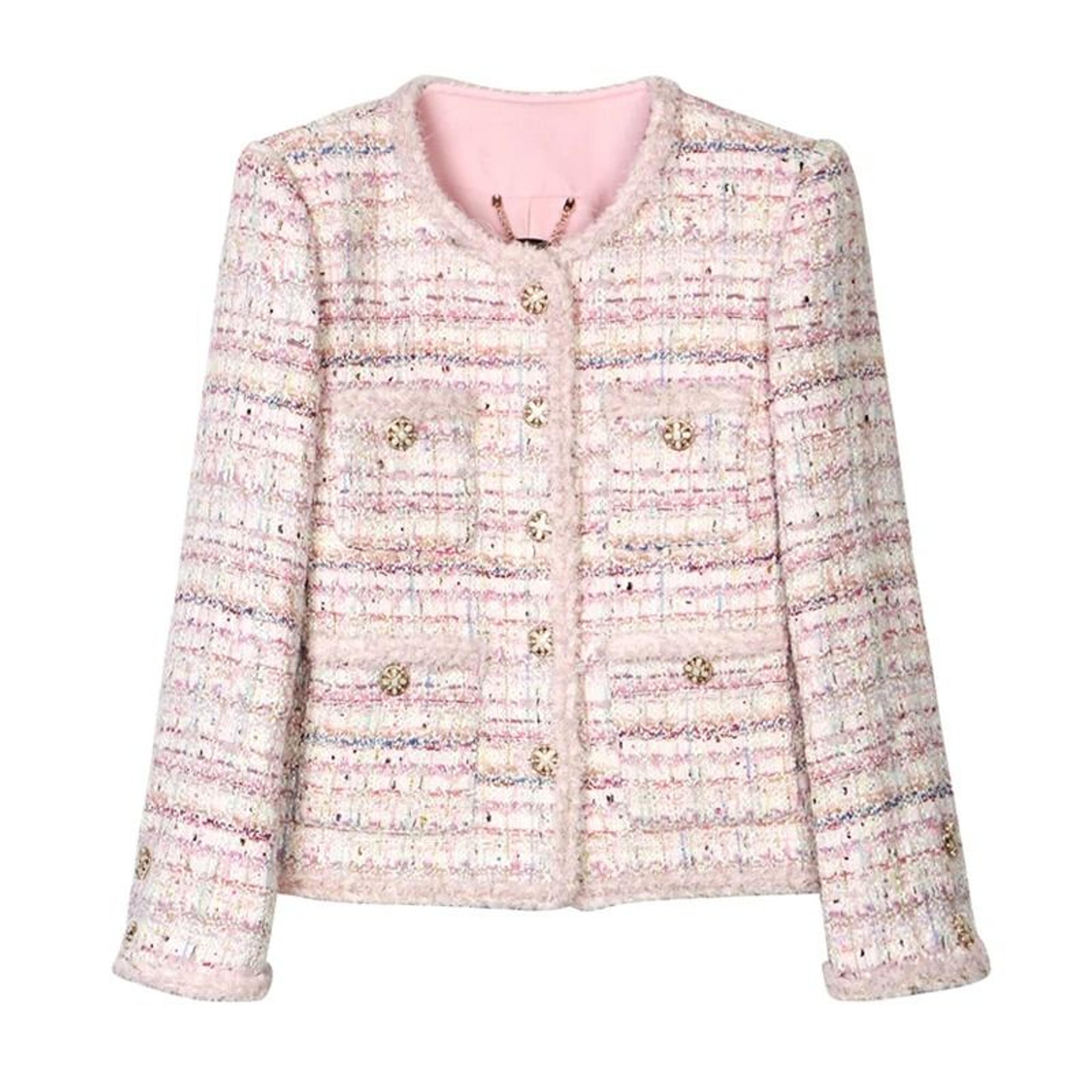 cherry blossom romantic braided tweed jacket