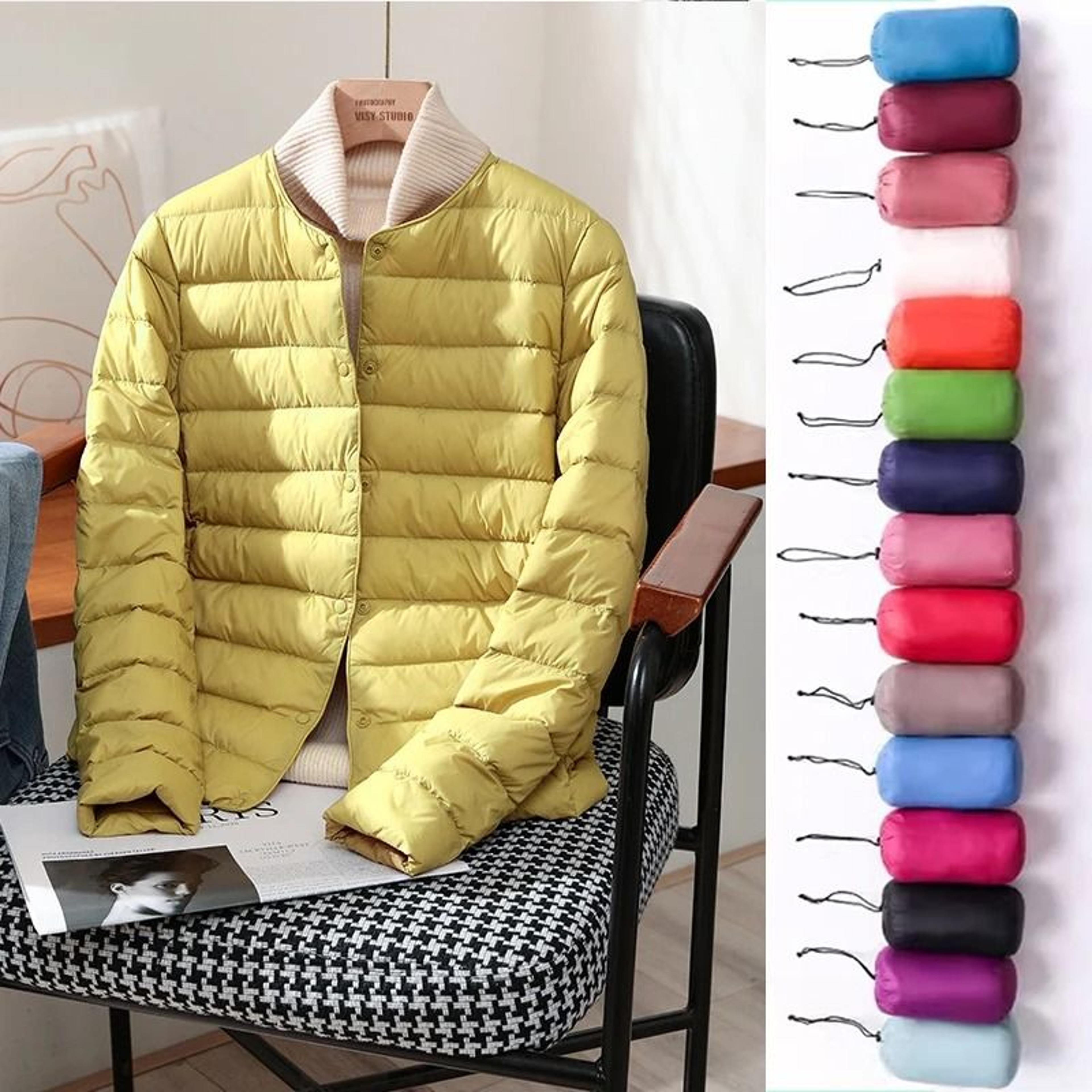 womens ultra-lightweight slim white duck down jacket
