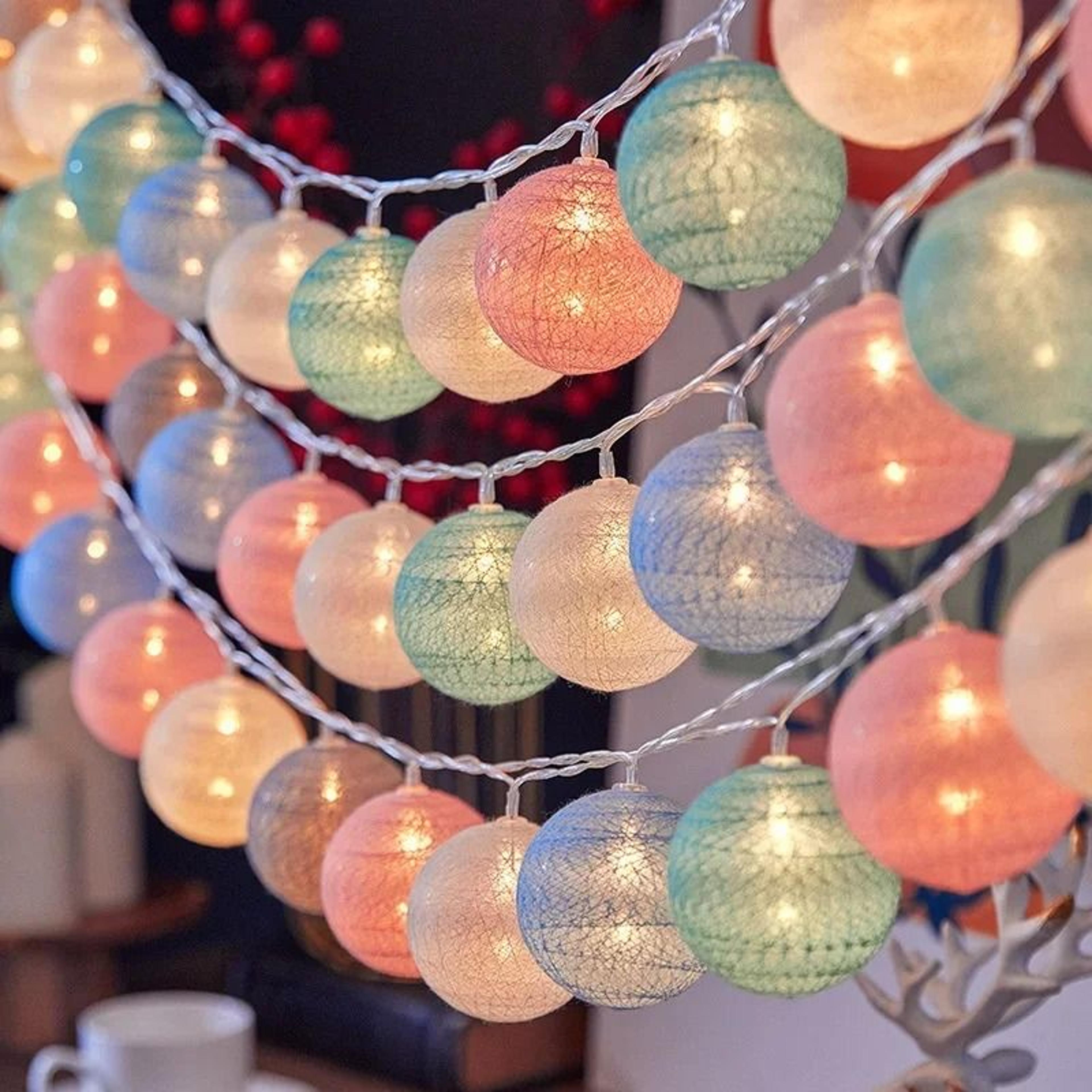 Macaron Cotton Ball USB String Lights 5