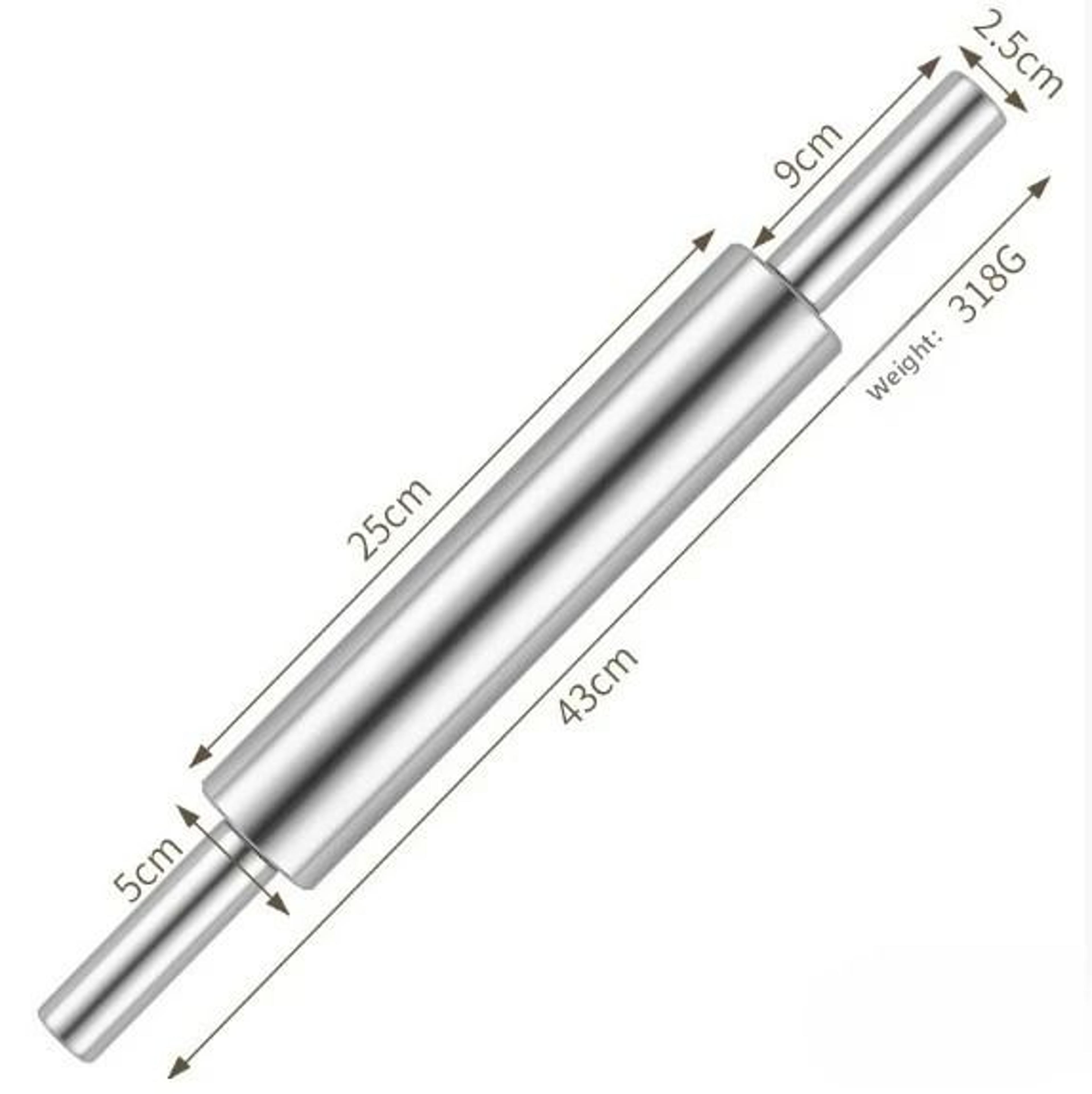 Seamless Stainless Steel Rolling Pin 5