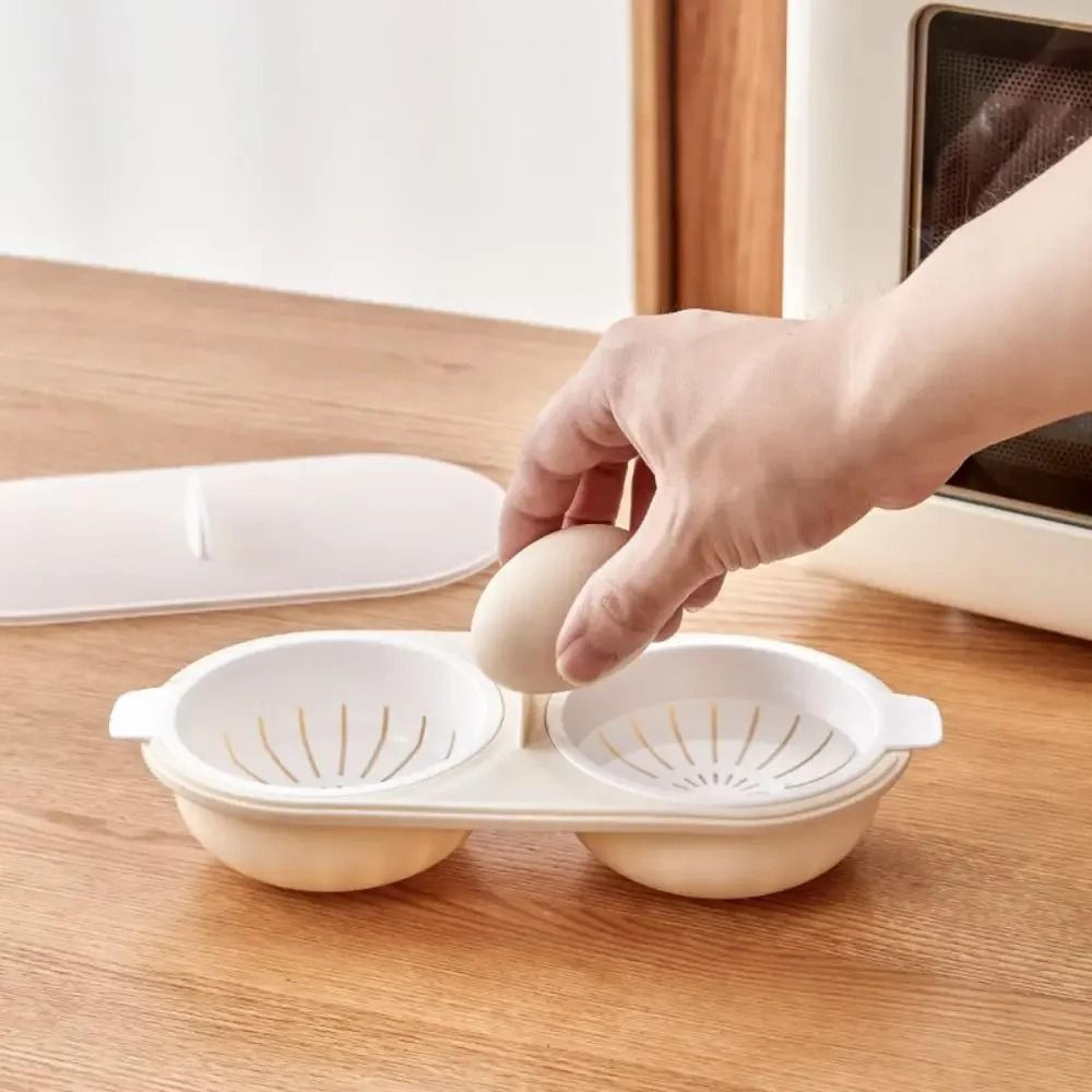 double-cup microwave egg poacher & water lotus maker