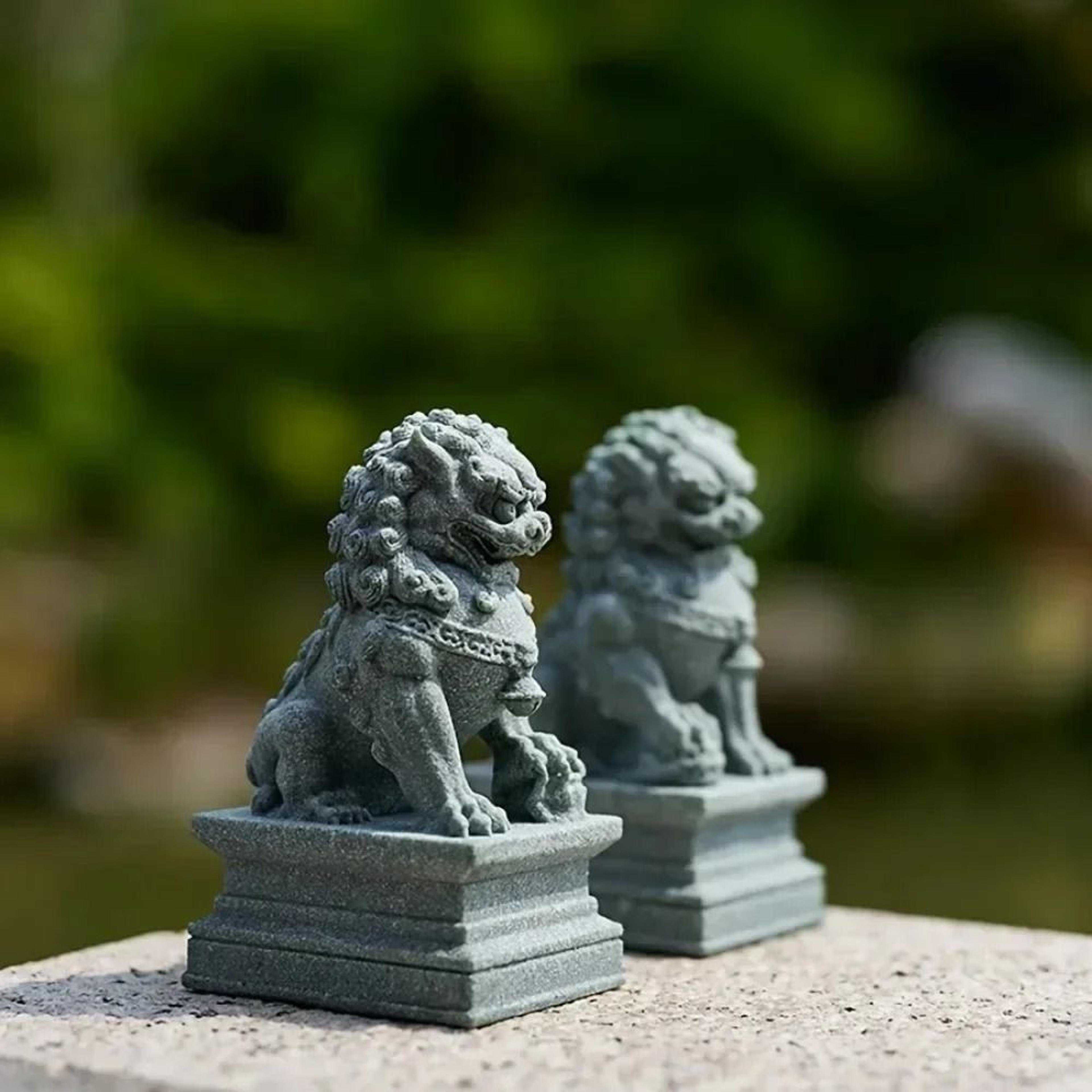 Lucky Wealth Stone Guardian Lion Pair 2