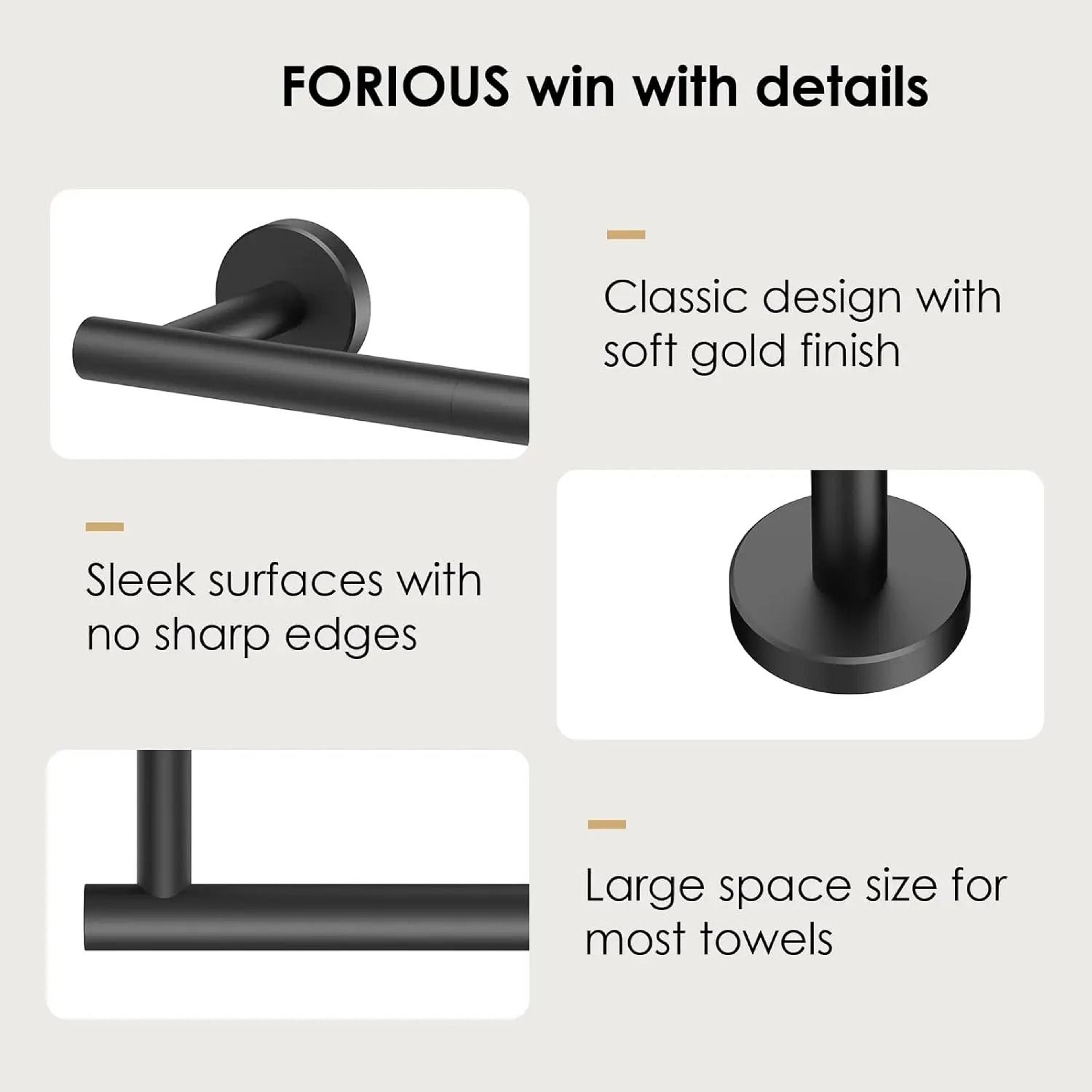 Stainless Steel Towel Bar  Sleek WallMounted Bathroom Holder 4