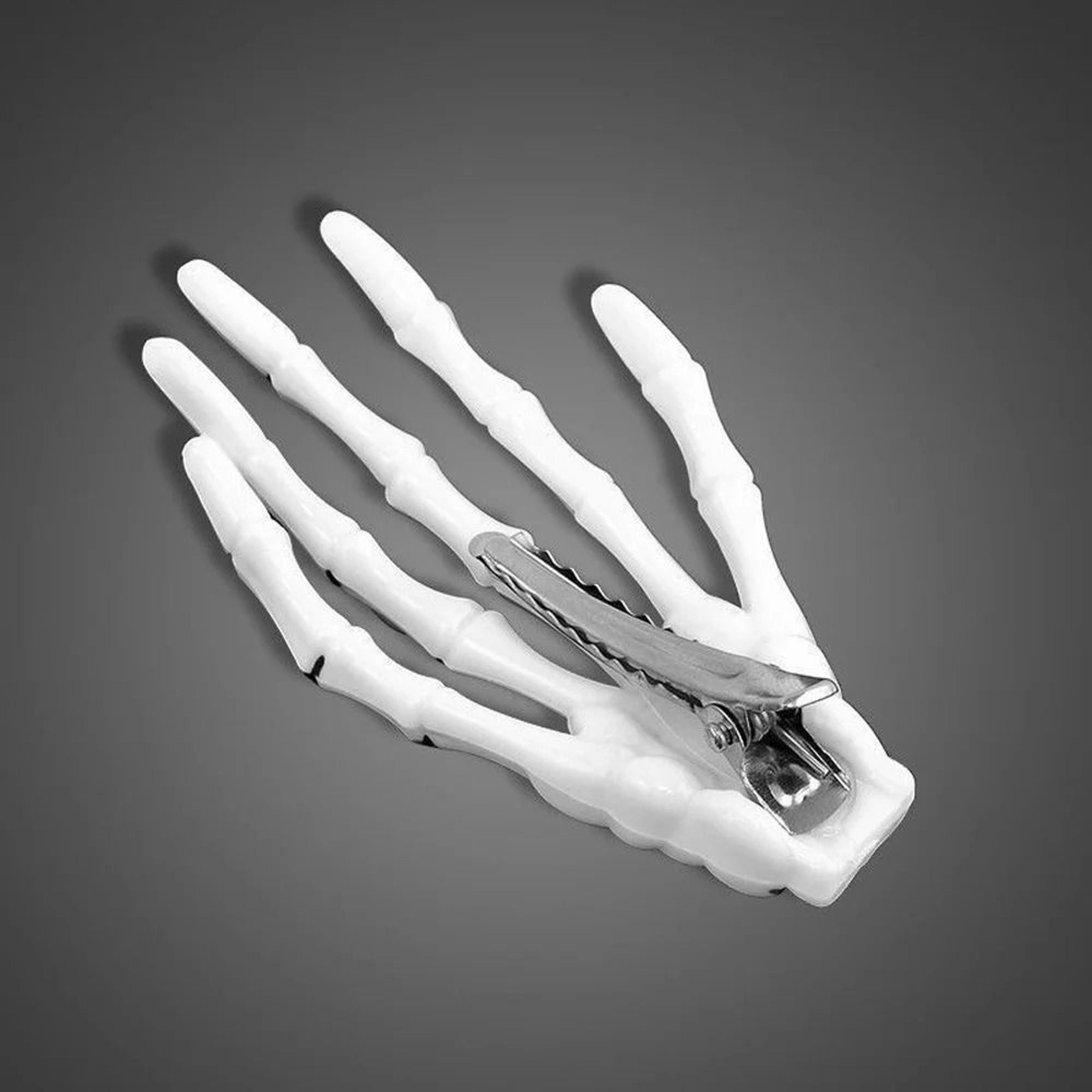 Skull Hand Bone Hairpin Set  2Piece Ghost Skeleton Gripper Hair Clips 3
