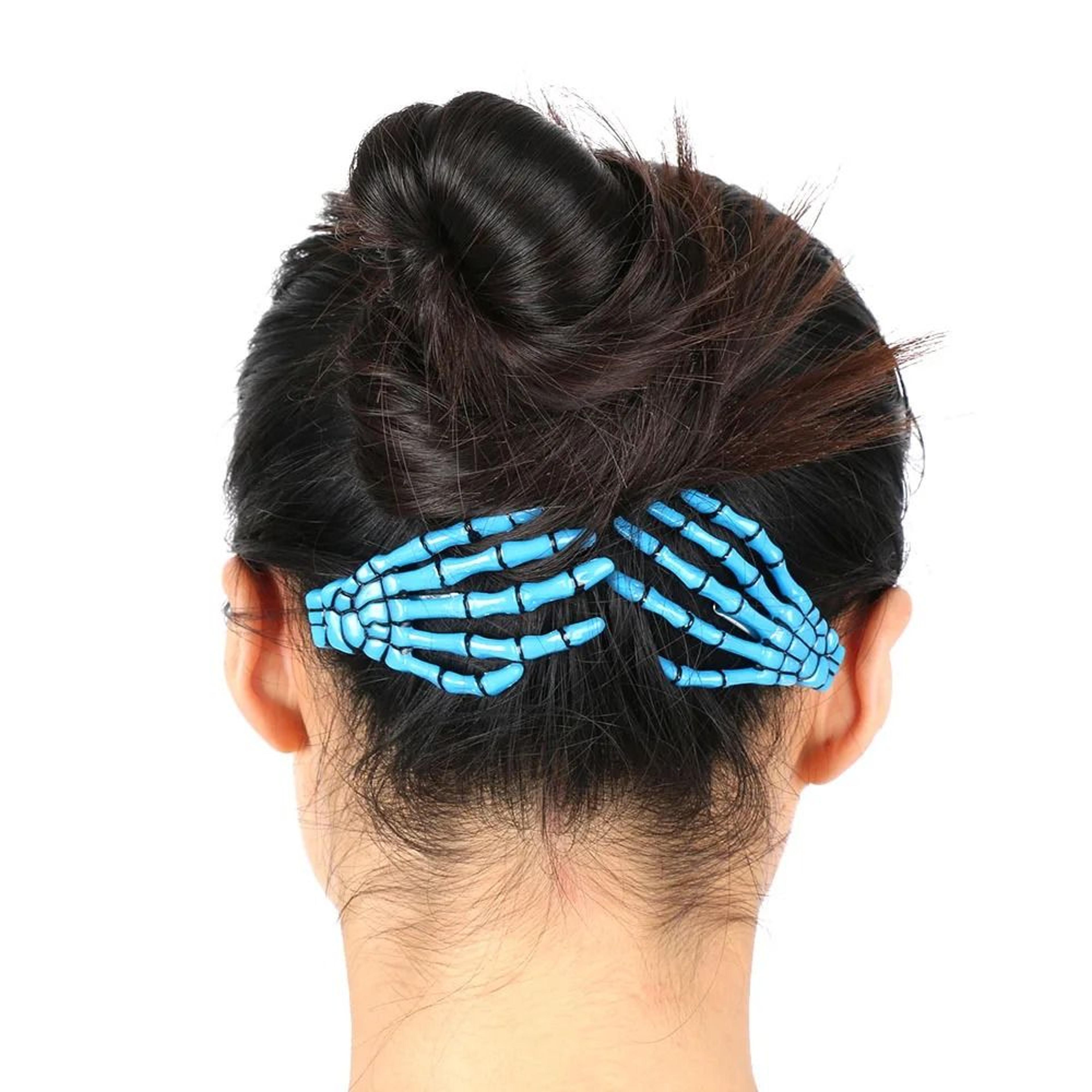 Skull Hand Bone Hairpin Set  2Piece Ghost Skeleton Gripper Hair Clips 5