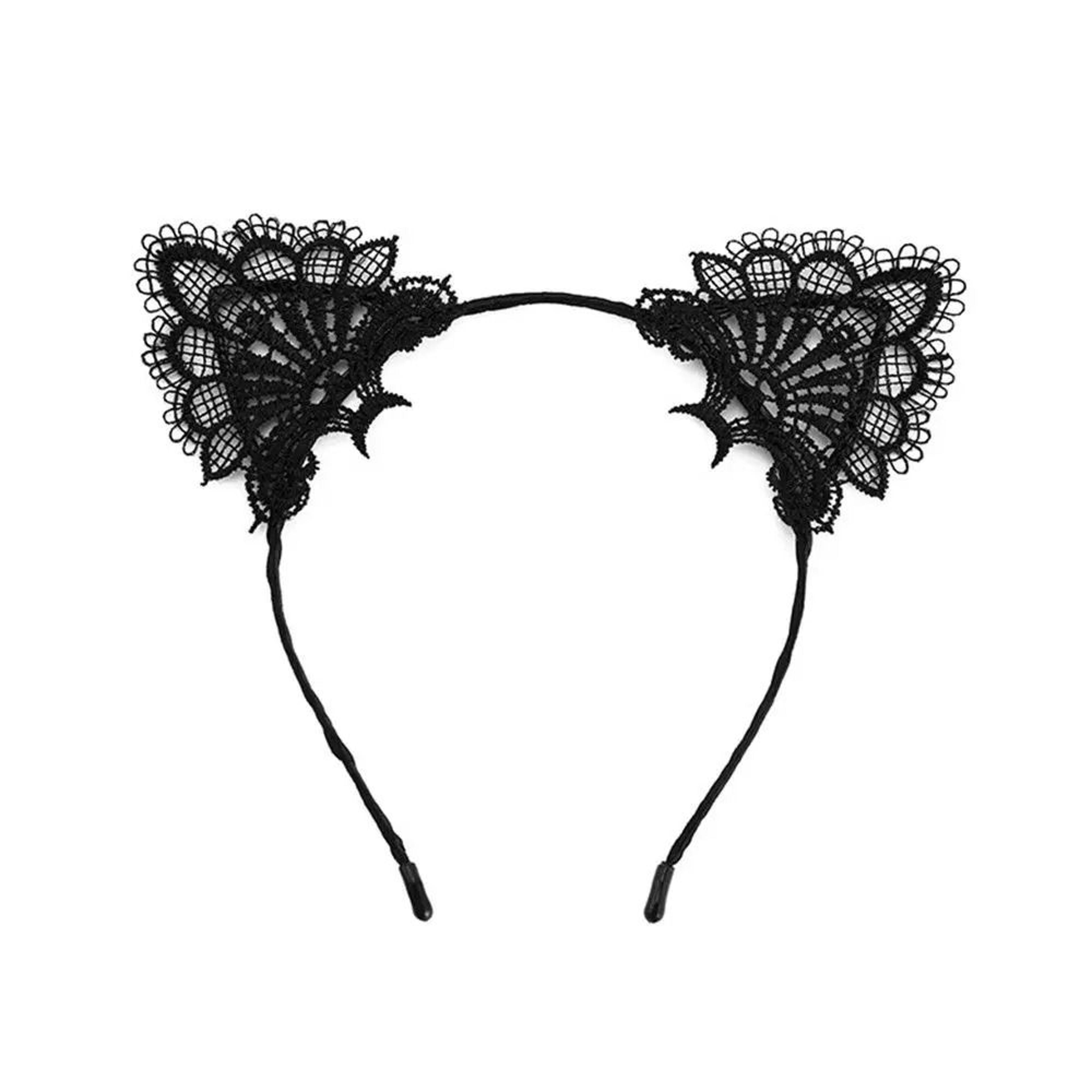 Cute Lace Black Cat Ears Headband  Sexy Cosplay  Party Hair Accessory 7