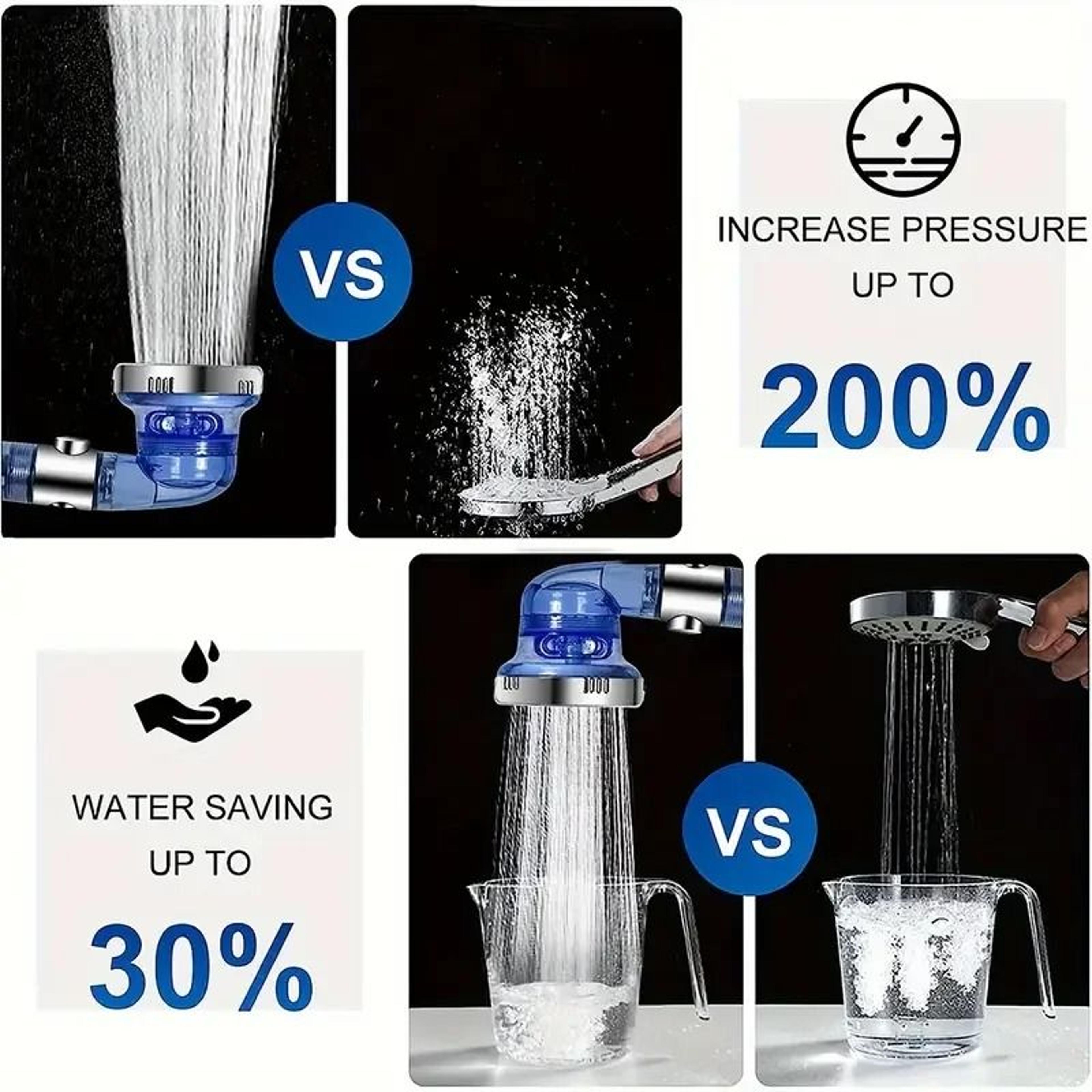 3Mode Negative Ion Booster Shower Head  Filtered WaterSaving Handheld With Pause Control 4