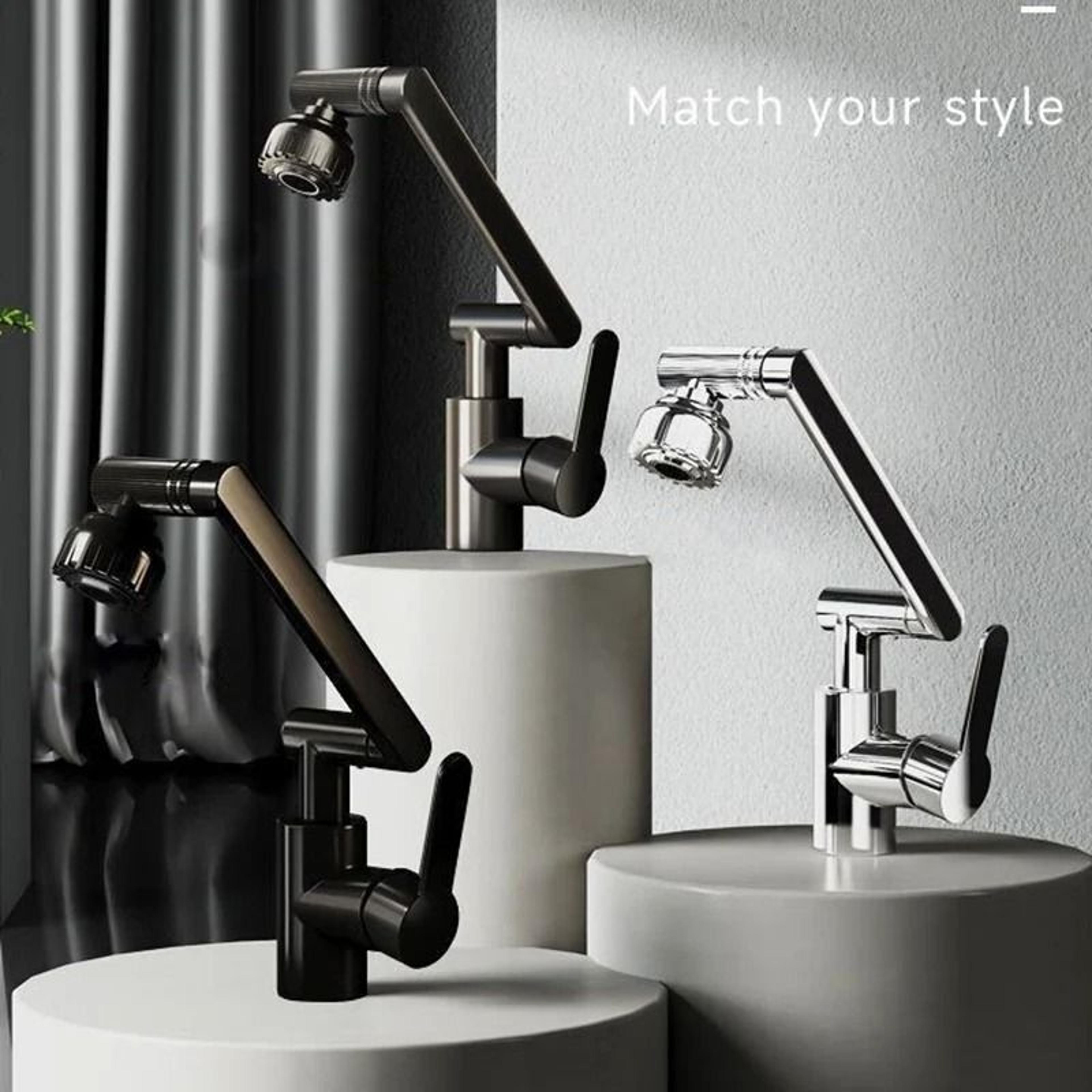 Multifunctional Robotic Arm Basin Faucet  1080 Universal Rotating DualMode Sink Mixer 6