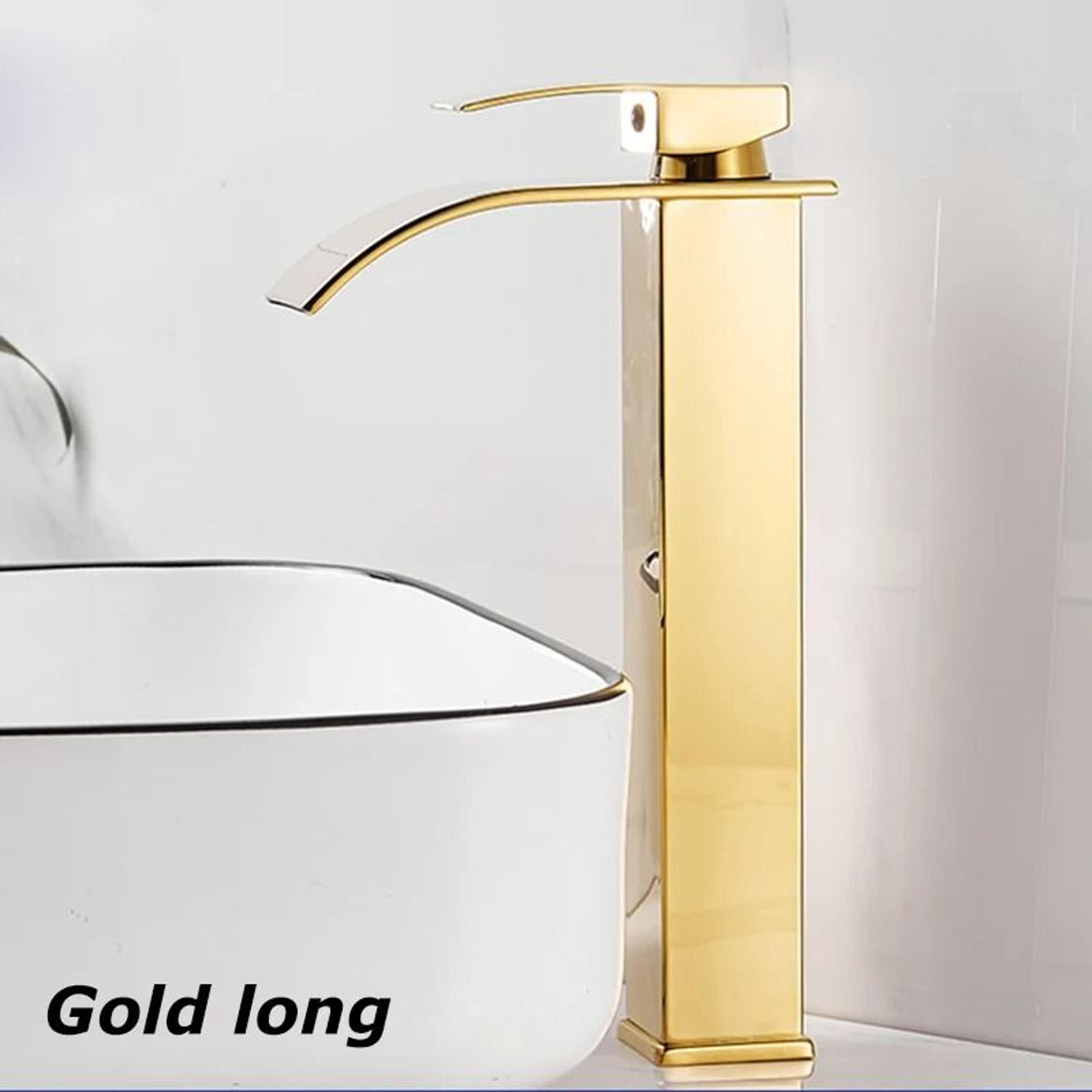Luxury Waterfall Basin Mixer  Hot  Cold DualControl Square Waterfall Faucet 9