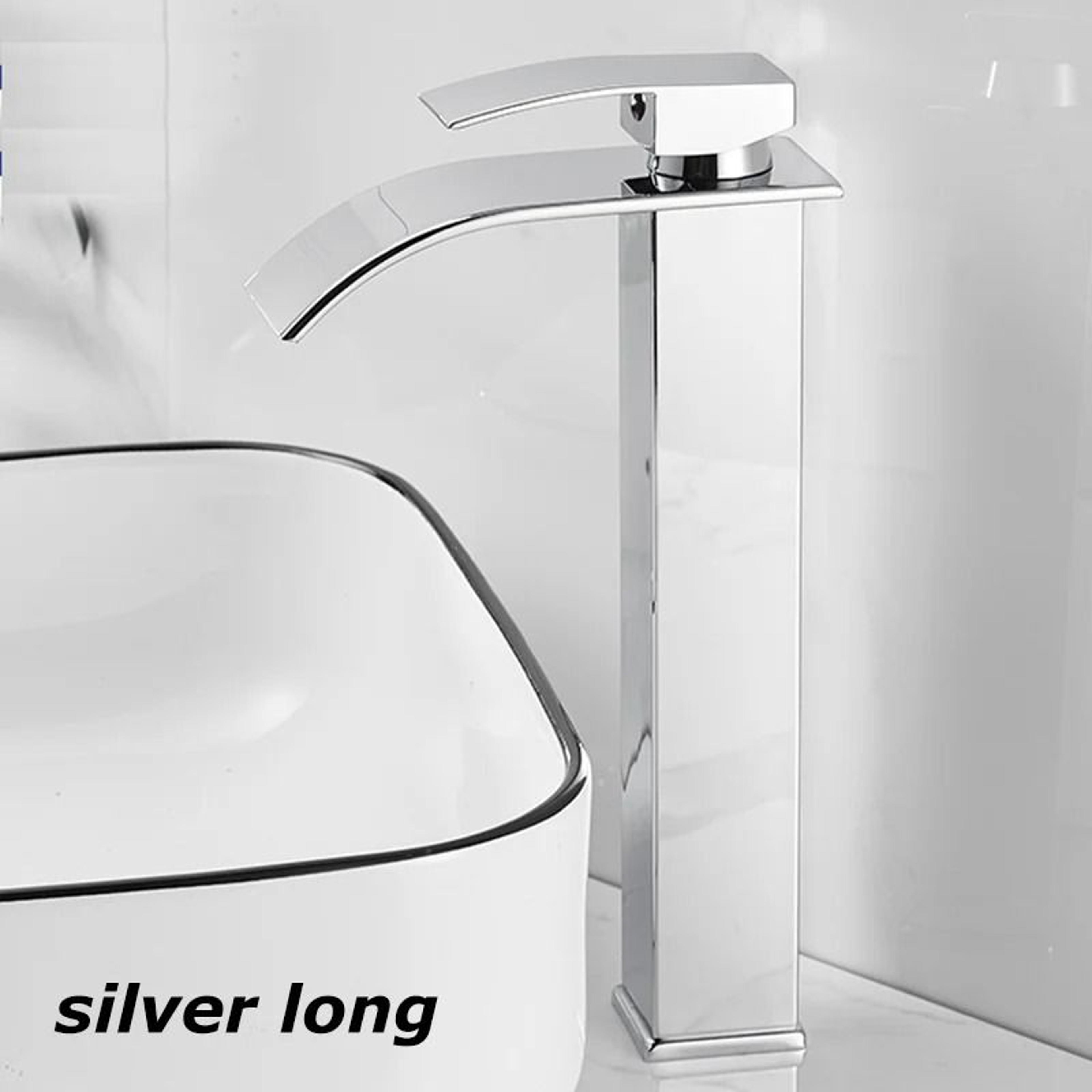 Luxury Waterfall Basin Mixer  Hot  Cold DualControl Square Waterfall Faucet 11