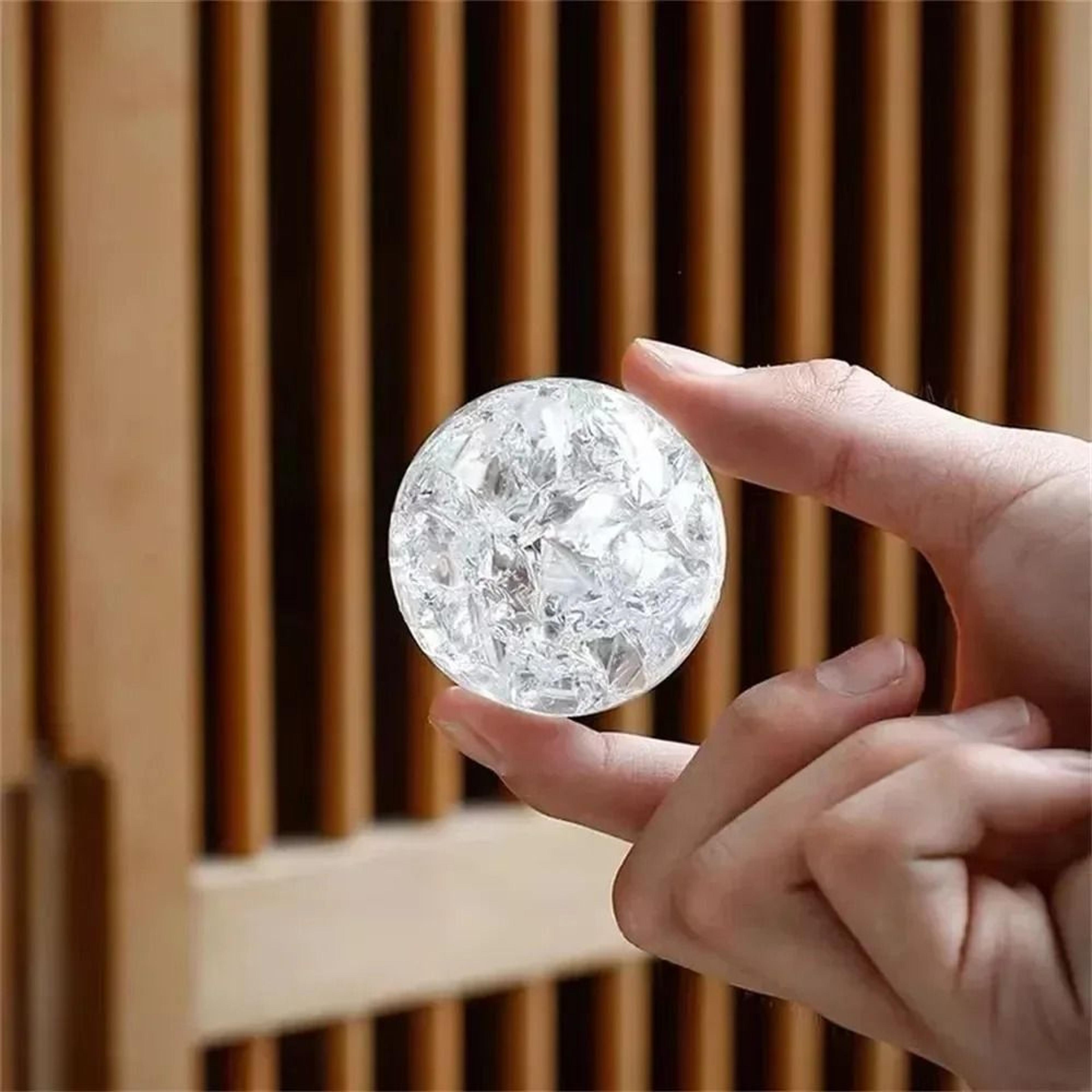 Ice Crack Crystal Ball  Magic Glass Sphere Feng Shui Ornament 5