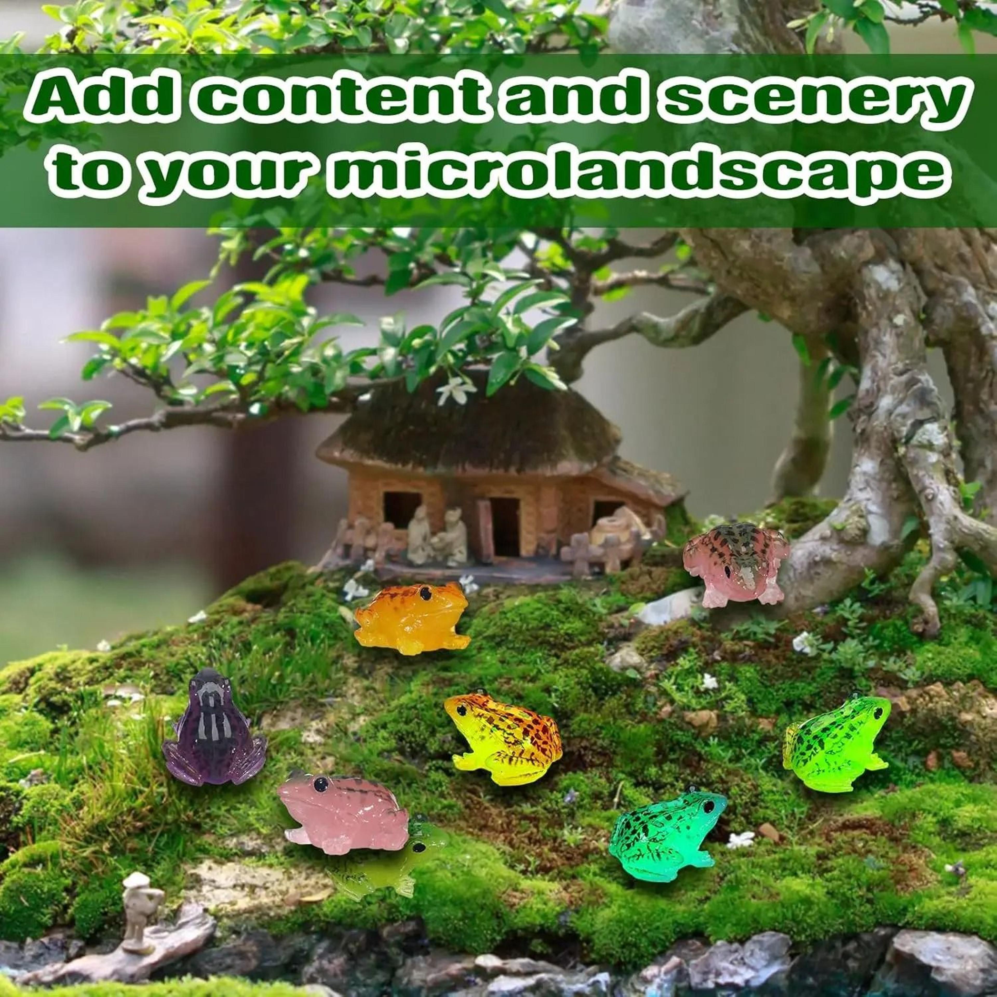 Luminous Miniature Frogs  GlowintheDark Mini Resin Garden Decor 4