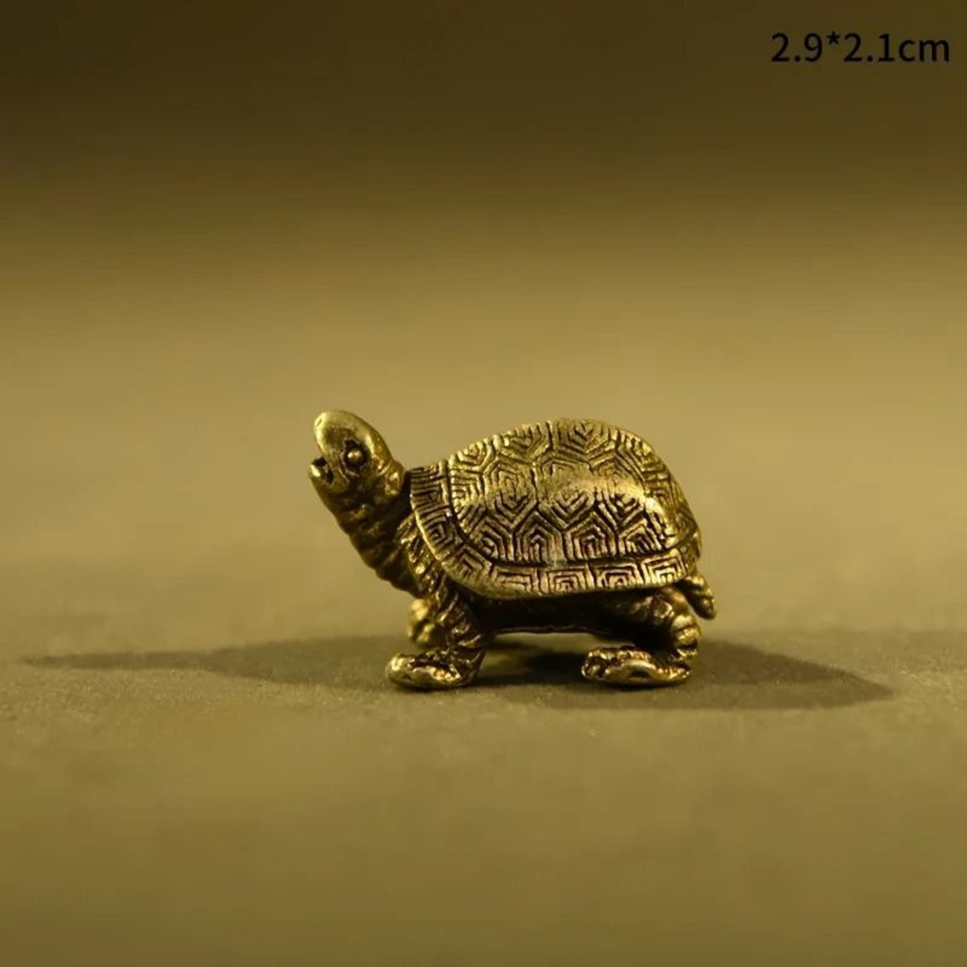 Pure Copper Turtle Statue  Vintage Brass Feng Shui Ornament 11