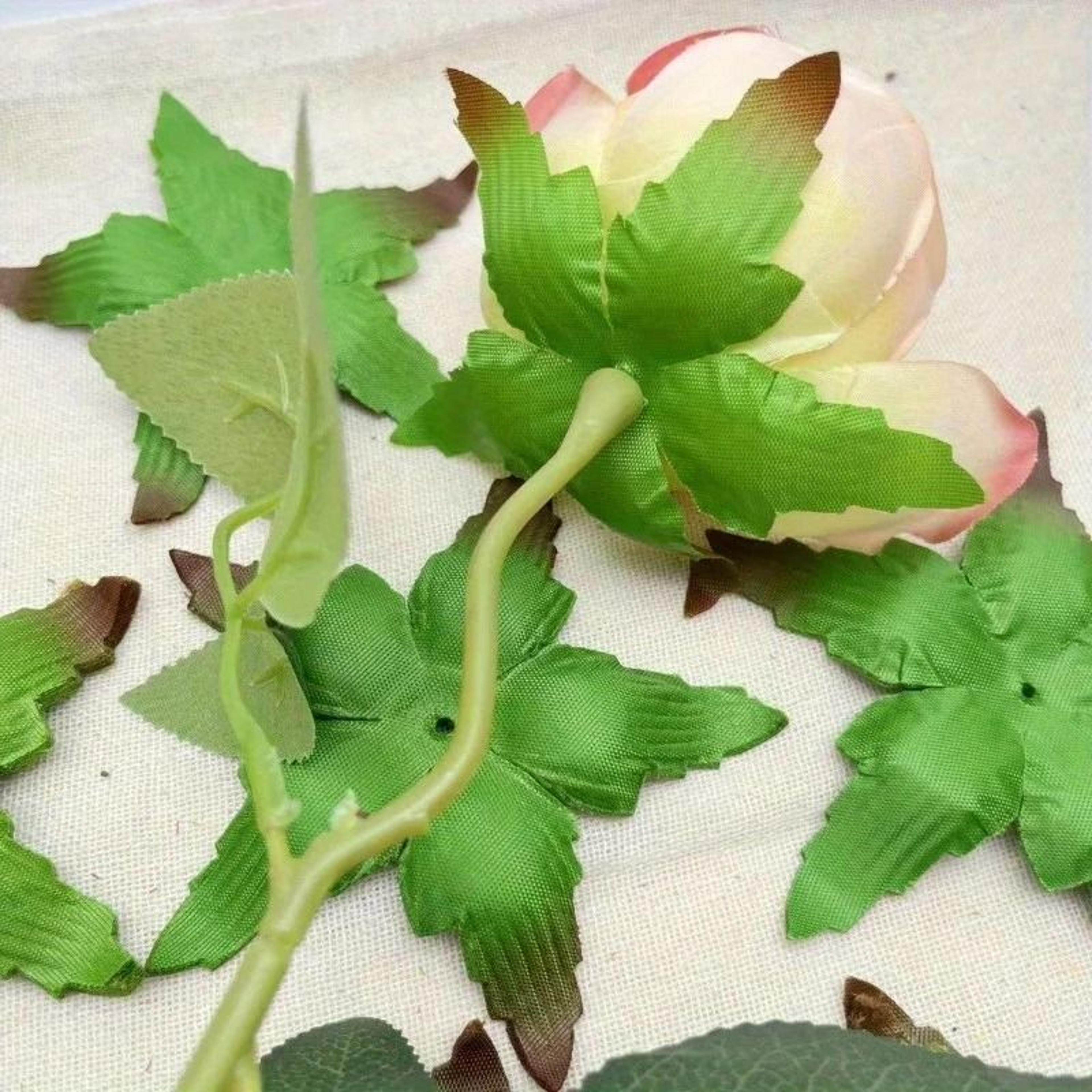 50Piece Realistic Simulation Rose Leaf Decoration  Faux Foliage Accessories For DIY Bouquets  Home  3