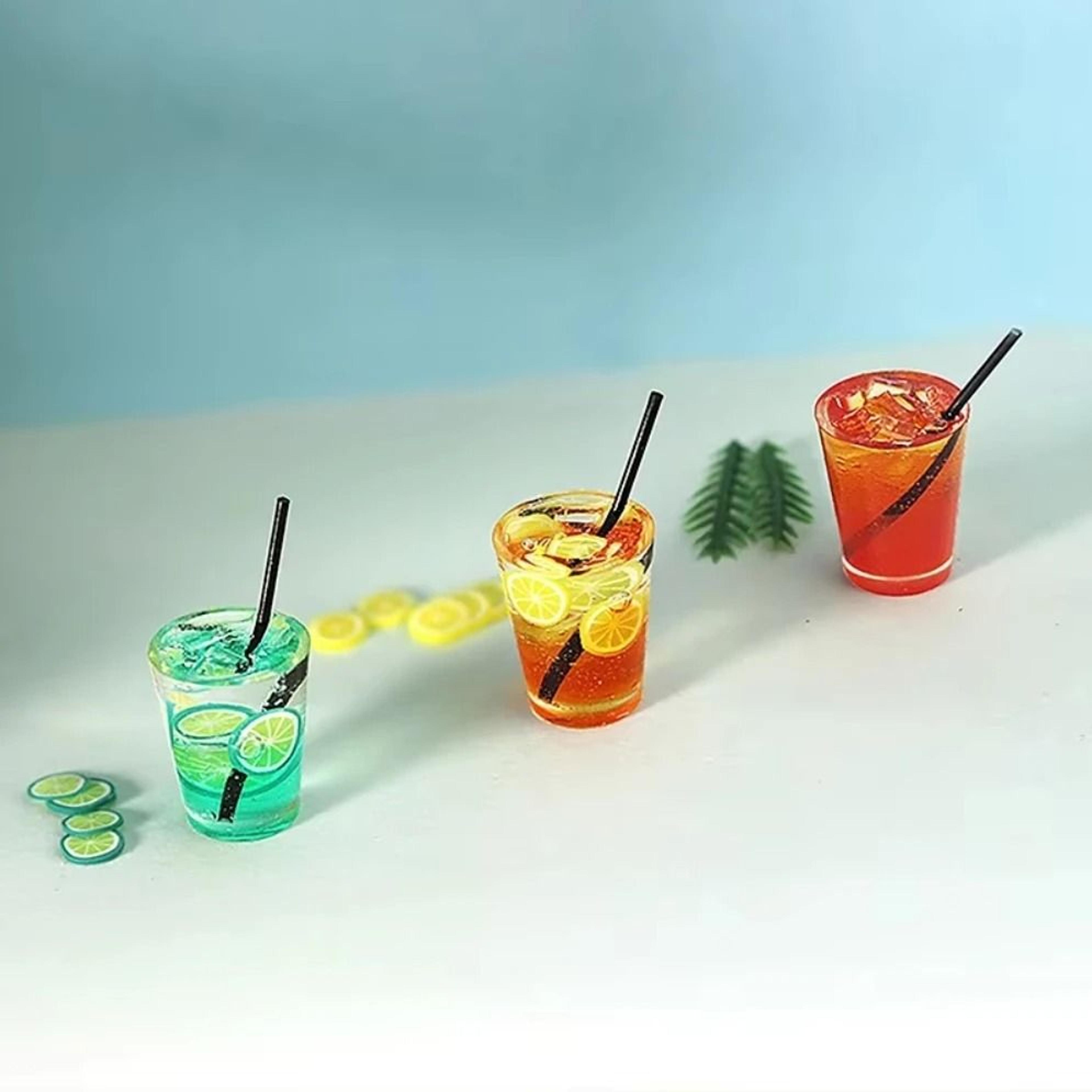 Miniature Cocktail Drinks Set  Realistic Dollhouse Kitchen Accessories For 16  112 Scale Ornaments 6