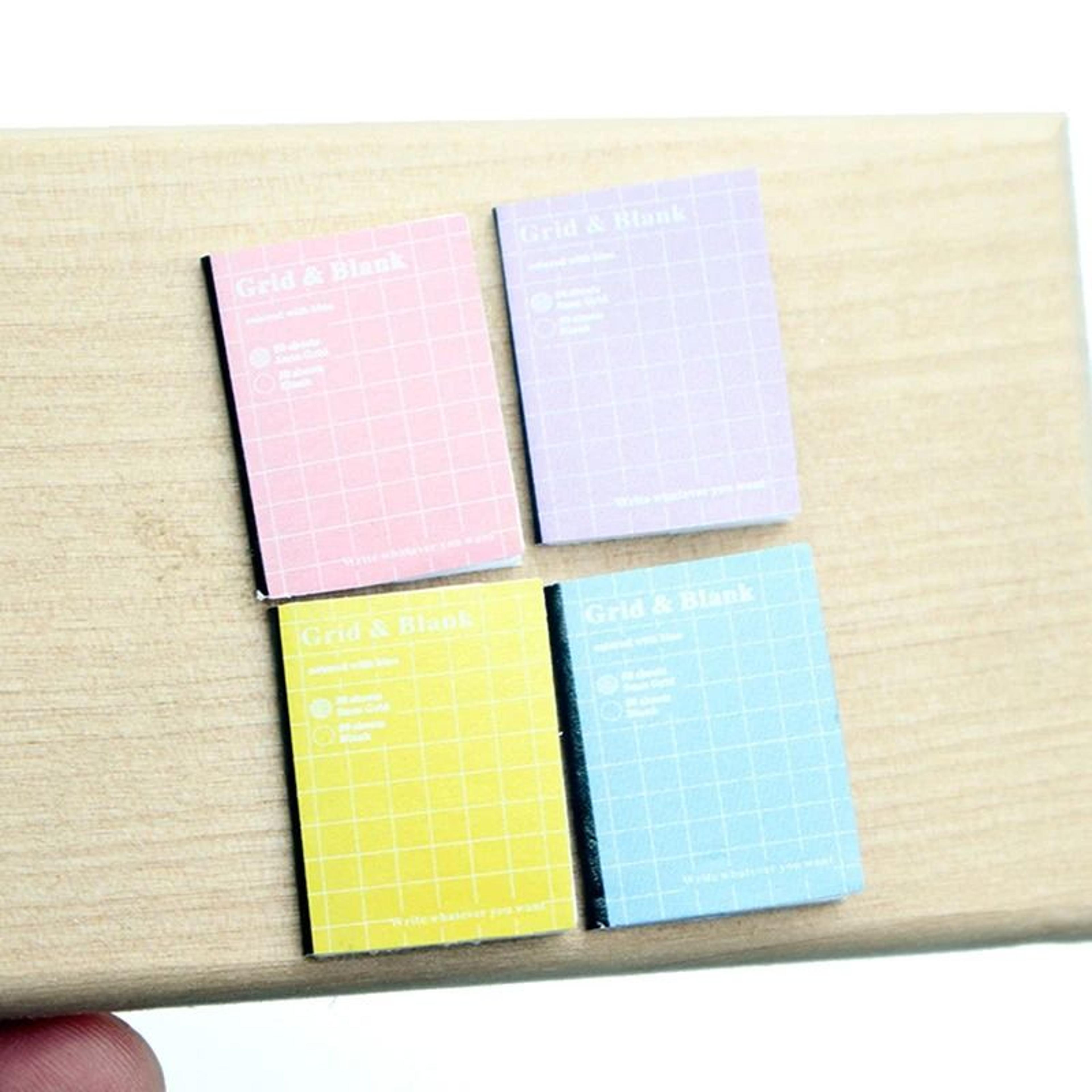 Miniature Cartoon Exercise Book Set  4Piece Dollhouse DIY Study Room Decoration  Tiny Notebook Mode 1