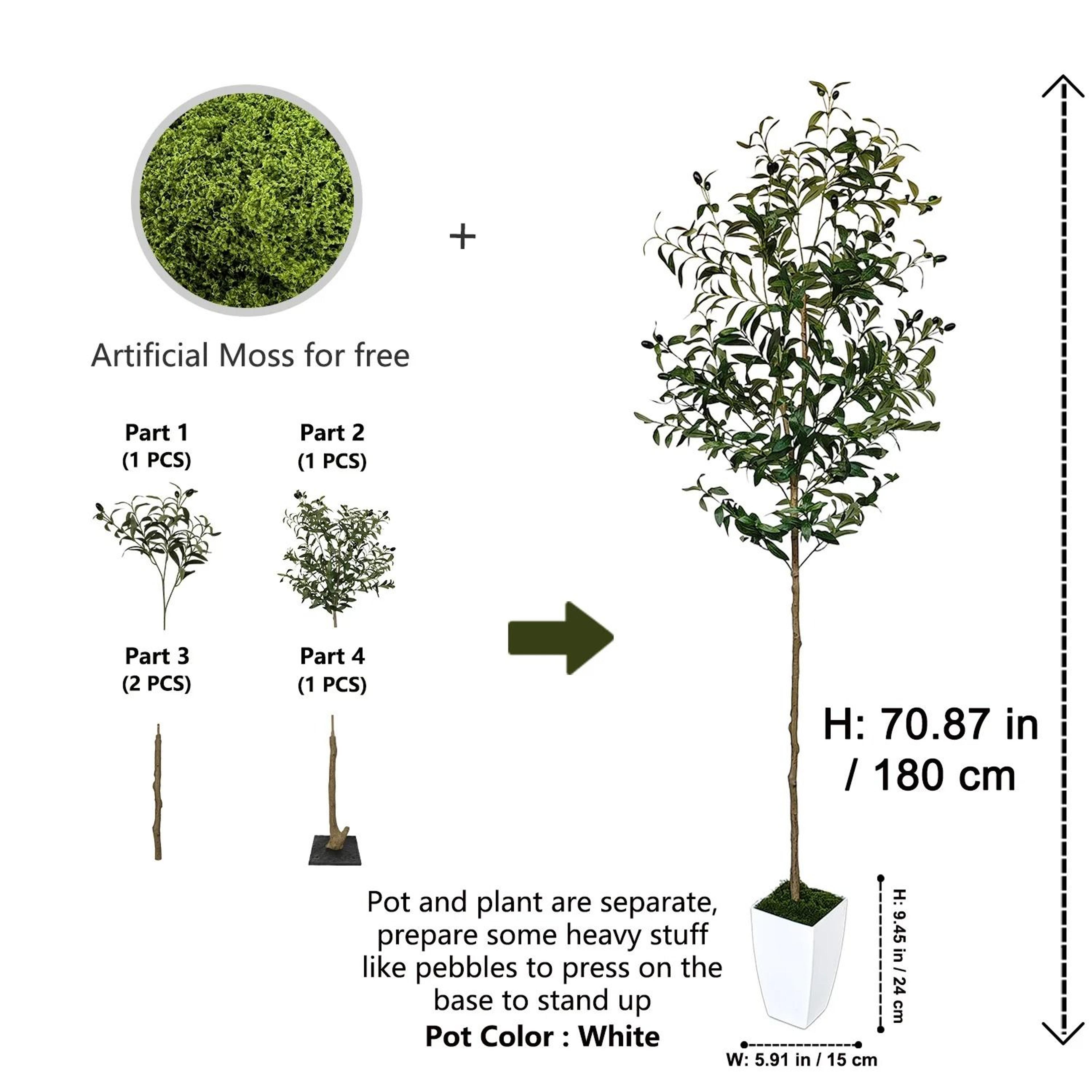 Artificial Olive Tree Branch  Modern Minimalist Mediterranean Fake Plant For Living Room Balcony  S 13