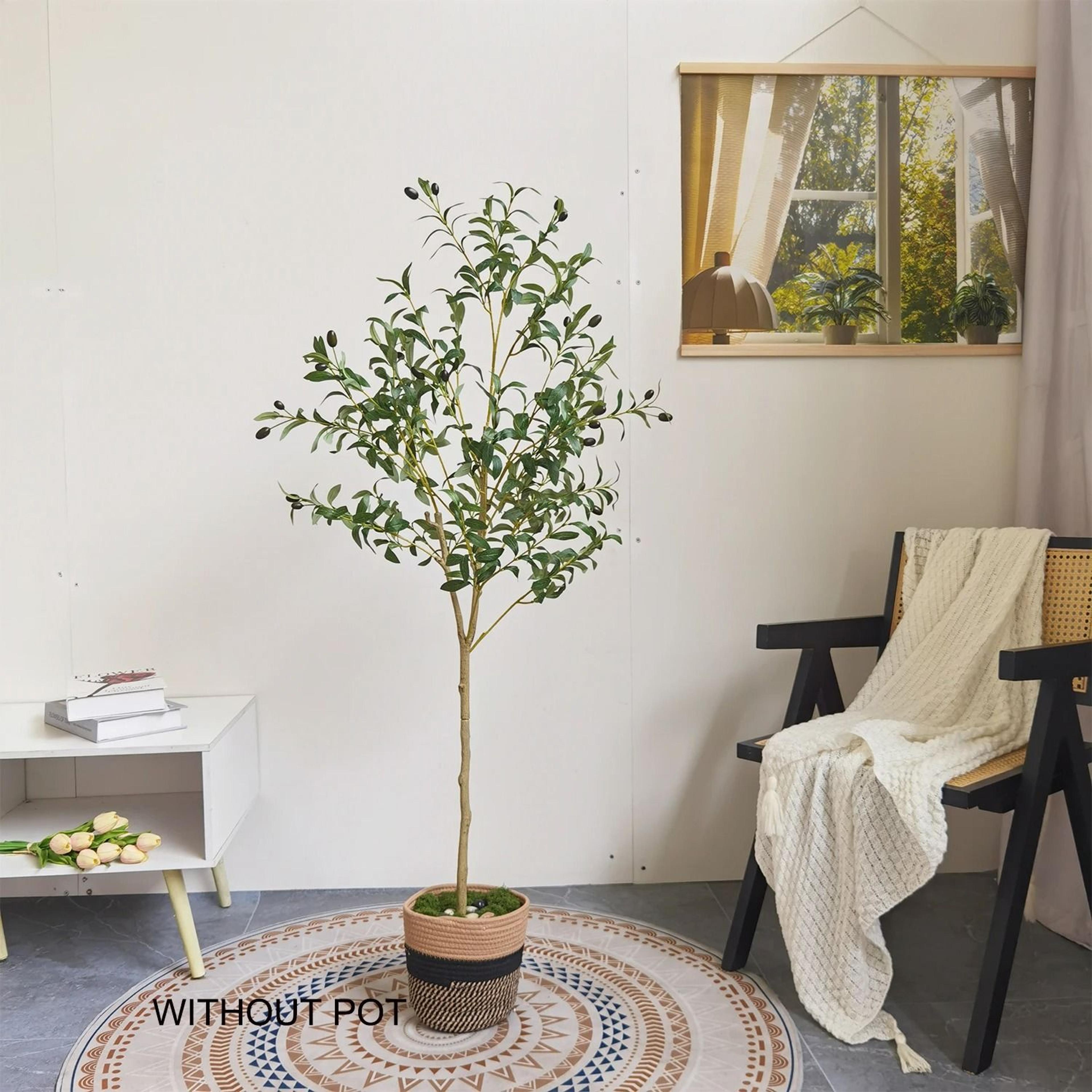 Artificial Olive Tree Branch  Modern Minimalist Mediterranean Fake Plant For Living Room Balcony  S 5