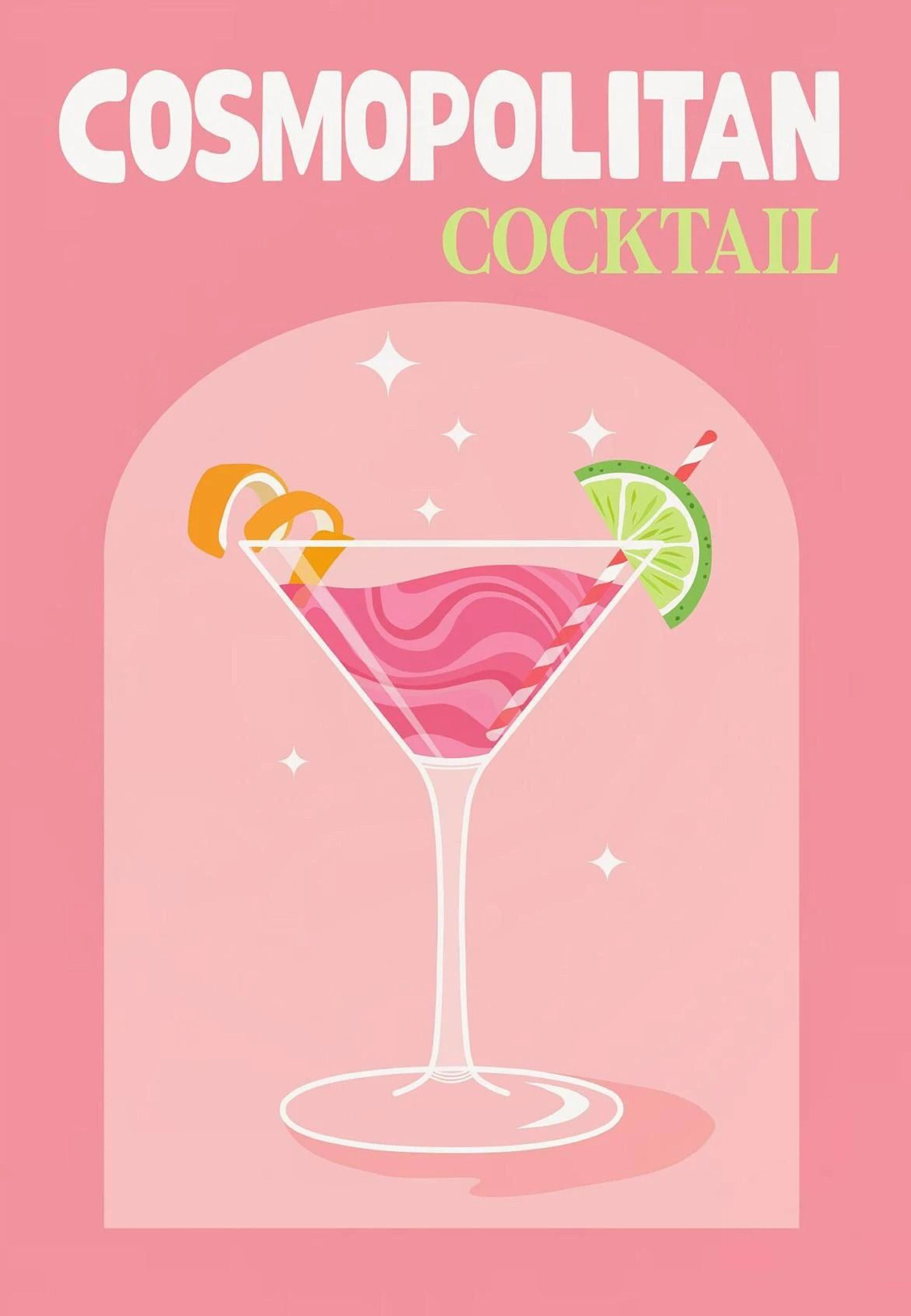 Colorful Simplicity Cocktail Posters  Trendy Drink Prints  Whiskey Bar Cart Canvas Art For Modern H 13