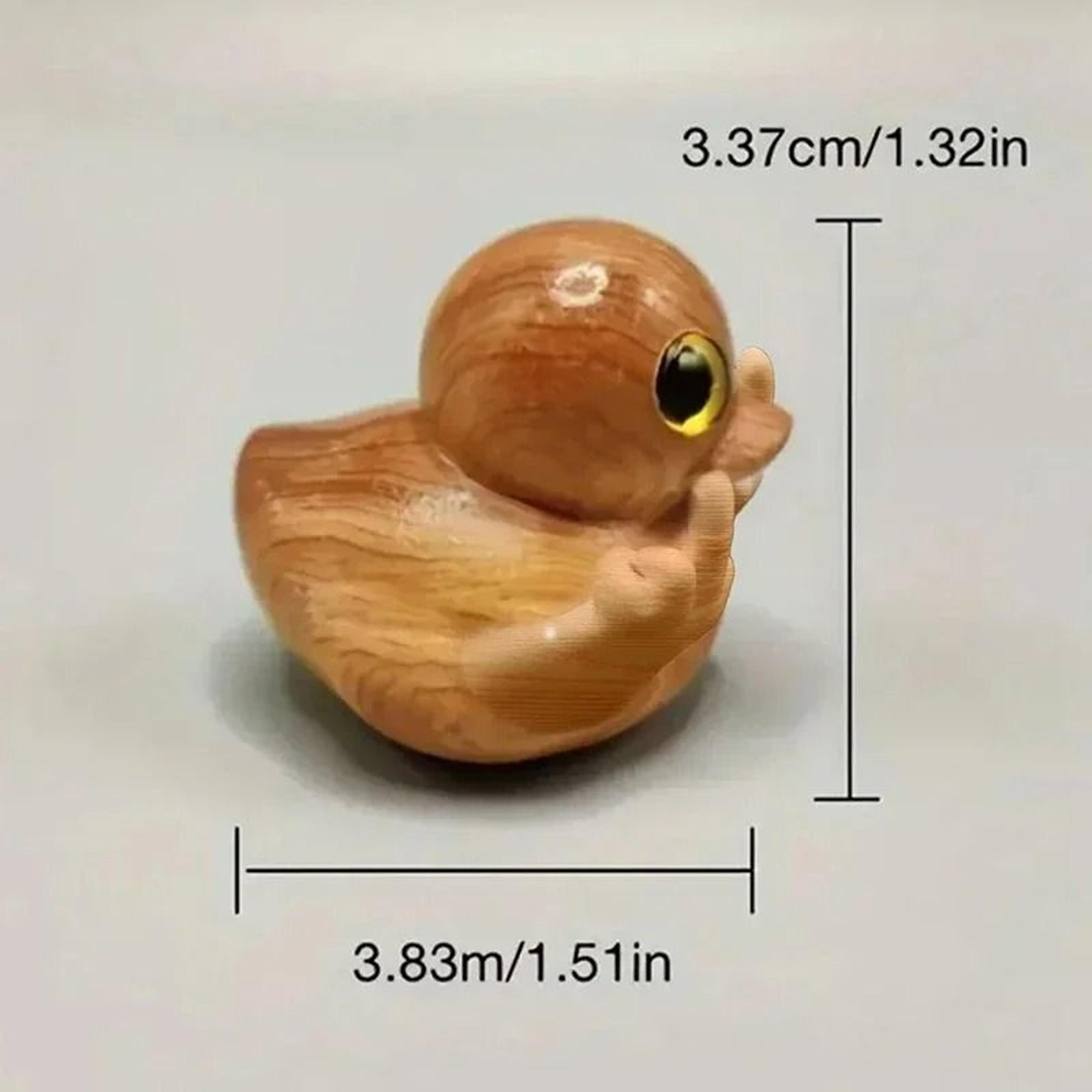 Funny Middle Finger Duck Handmade Wooden Statue  Bold  Witty Mini Duck Figurine For Home  Office 5