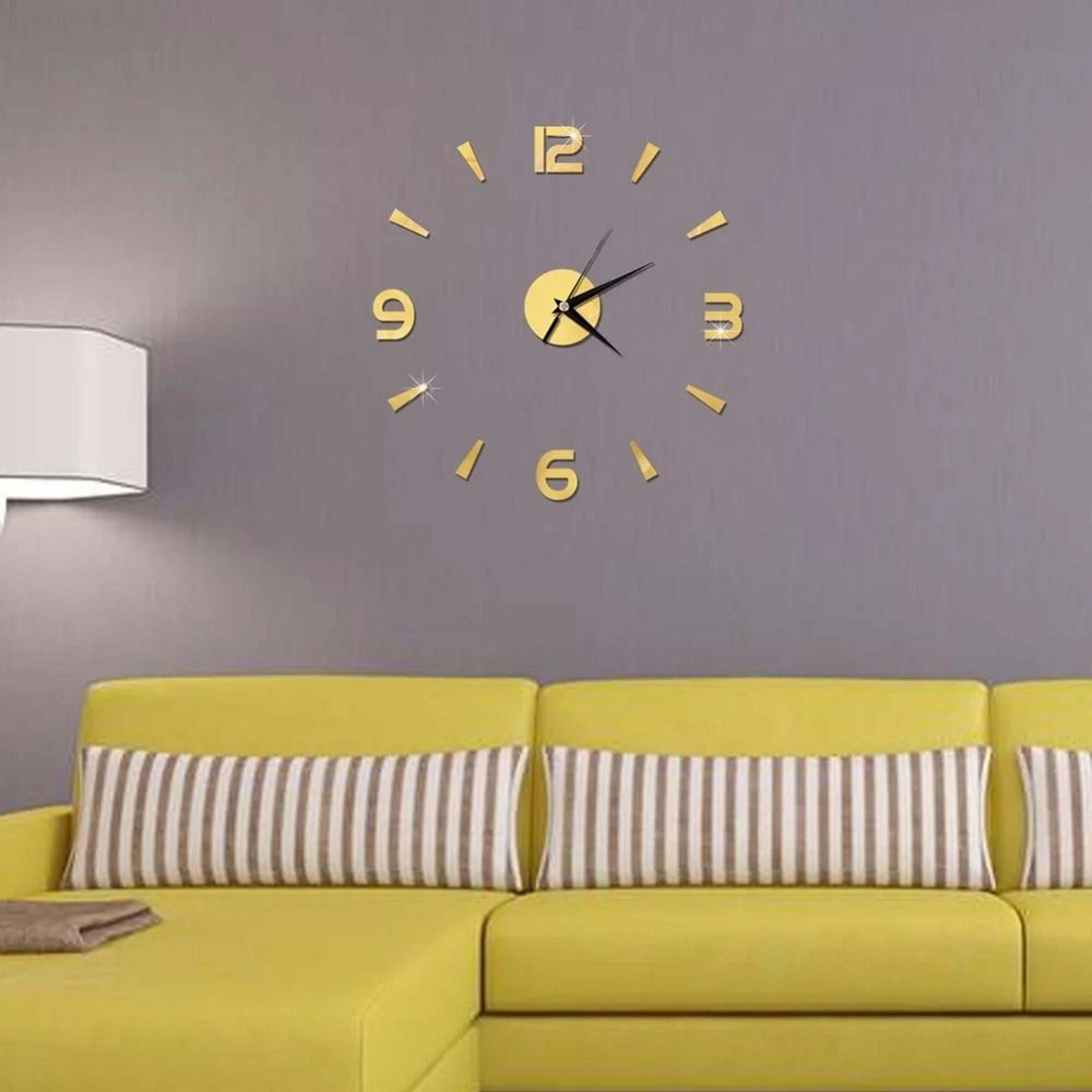 2D Frameless DIY Mirror Wall Clock  Modern Quartz Wall Sticker Decor For Living Room  Office 3