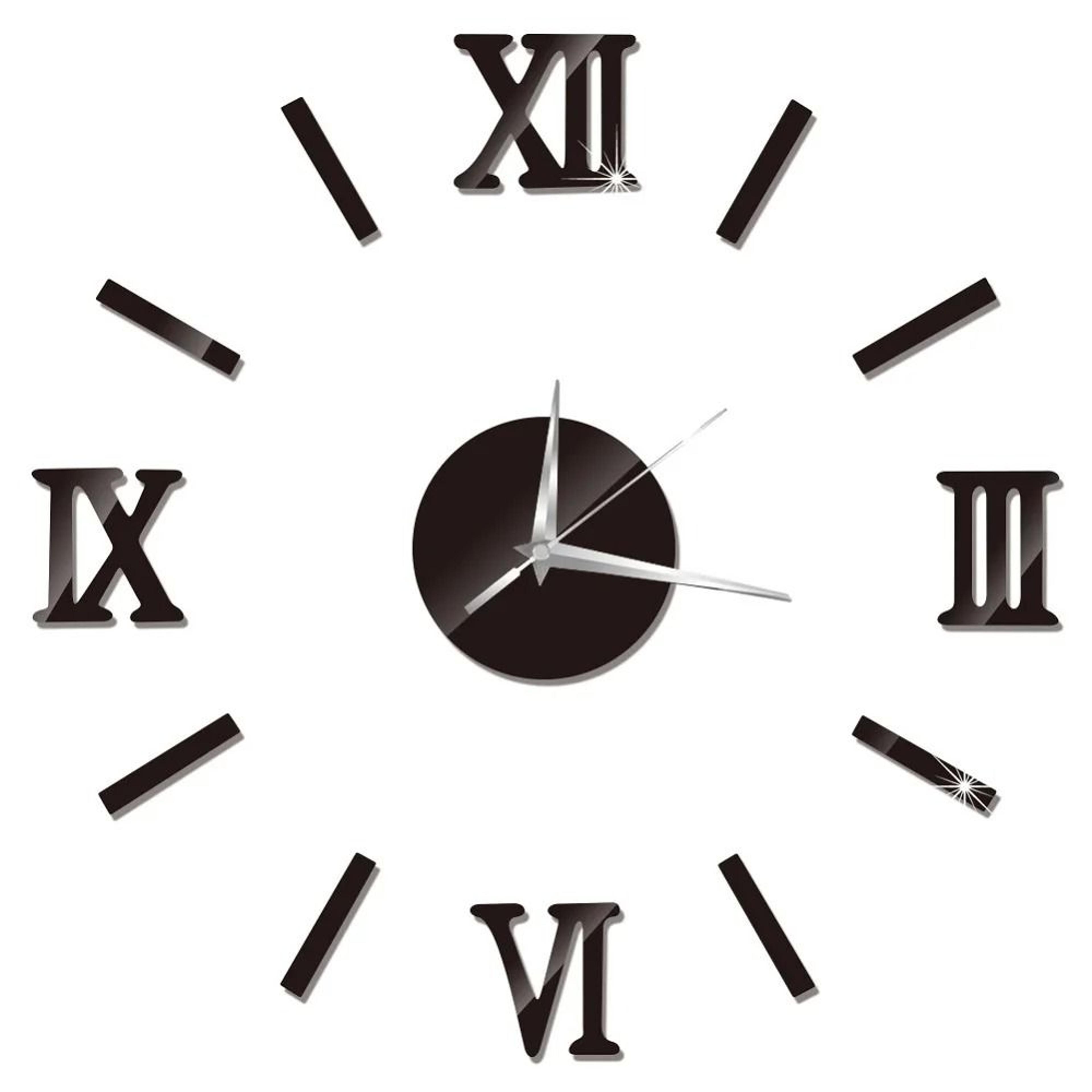 2D Frameless DIY Mirror Wall Clock  Modern Quartz Wall Sticker Decor For Living Room  Office 7