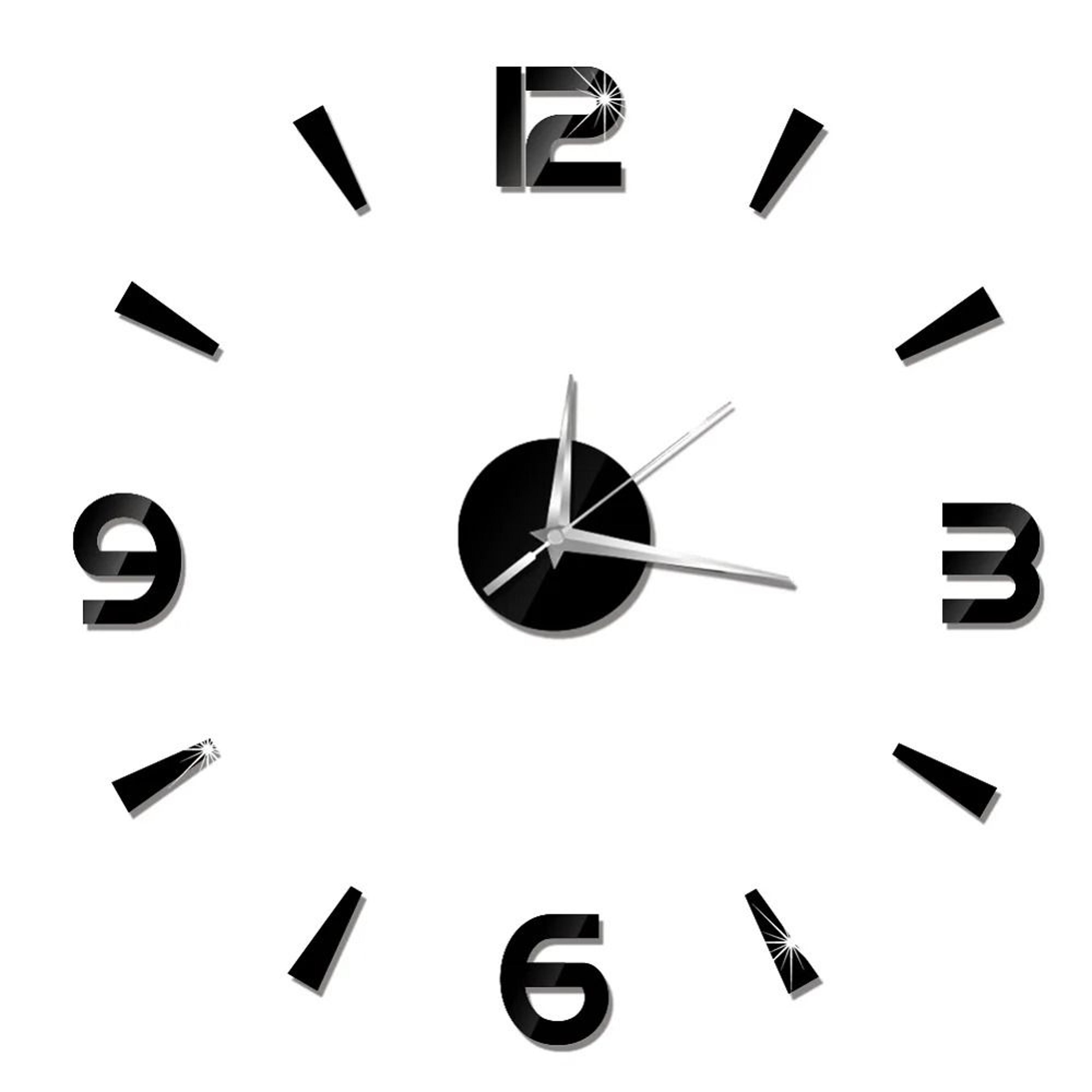 2D Frameless DIY Mirror Wall Clock  Modern Quartz Wall Sticker Decor For Living Room  Office 8