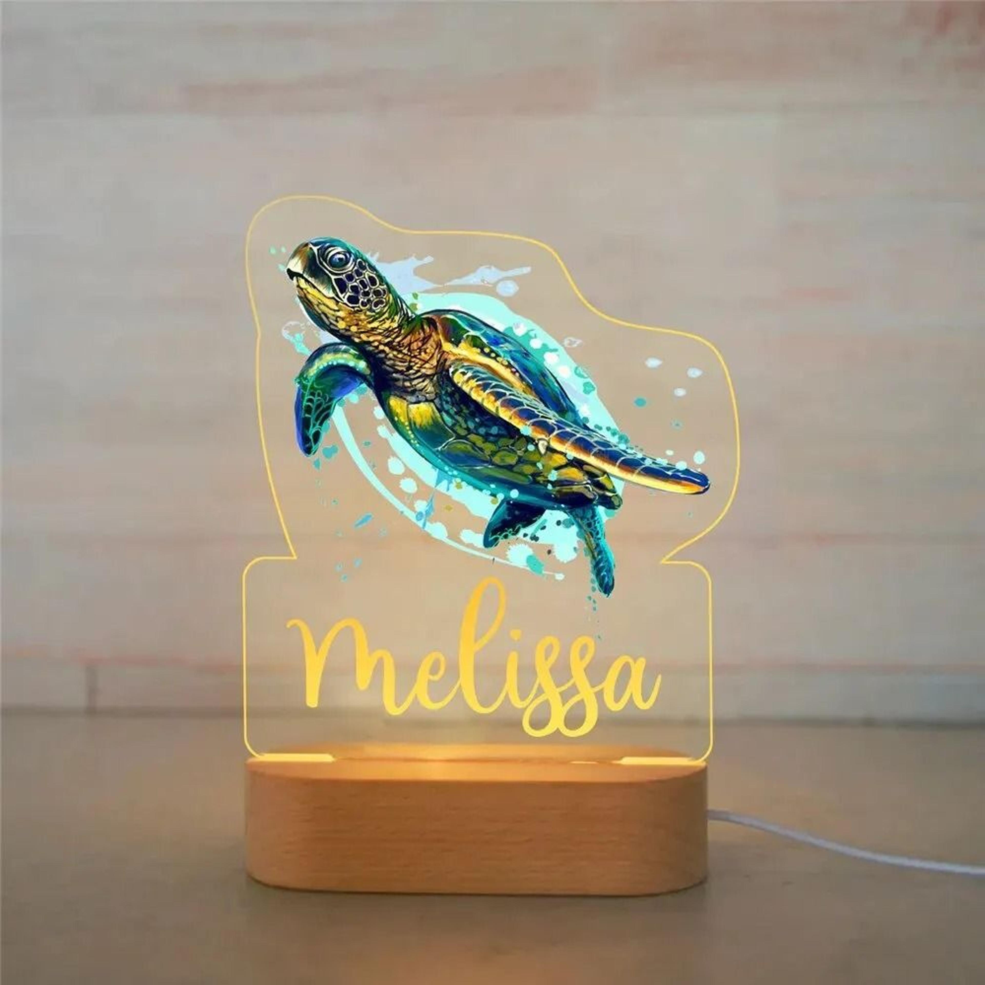 Personalized Animal Childrens Night Light  Custom Name Acrylic Lamp For Baby Nursery  Kids Bedroom  7