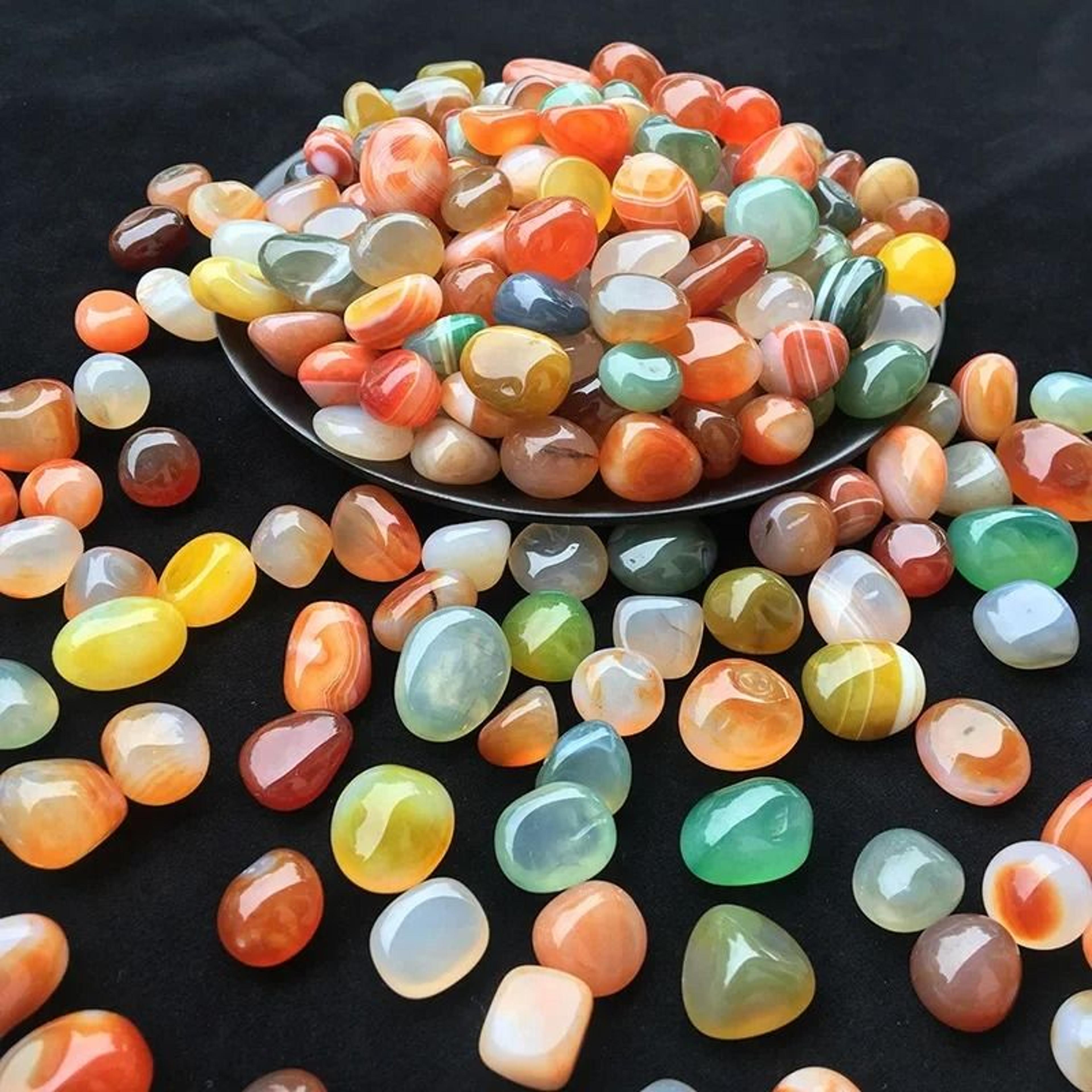 Natural Polished Agate Pebbles  Decorative Stones 2