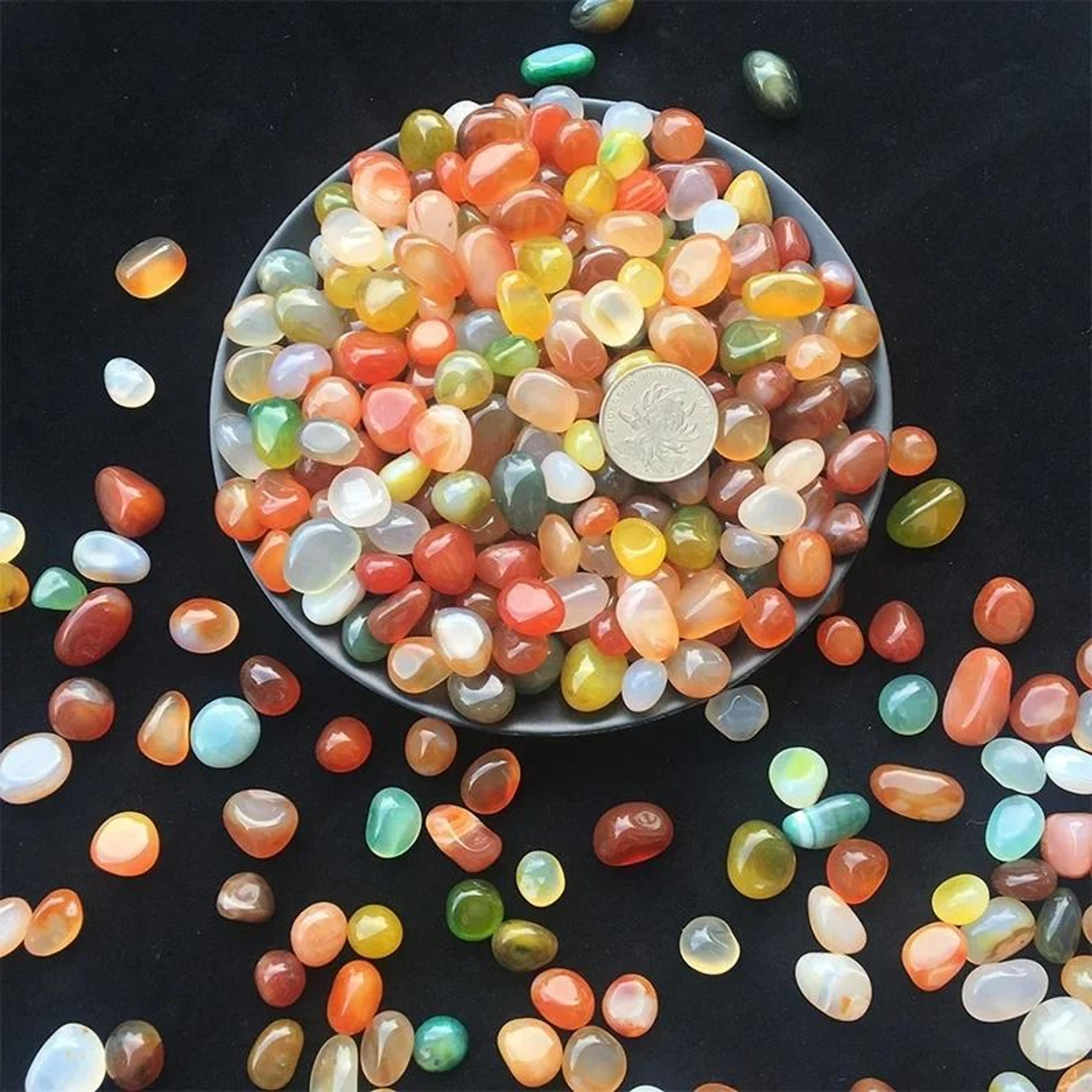 Natural Polished Agate Pebbles  Decorative Stones 6
