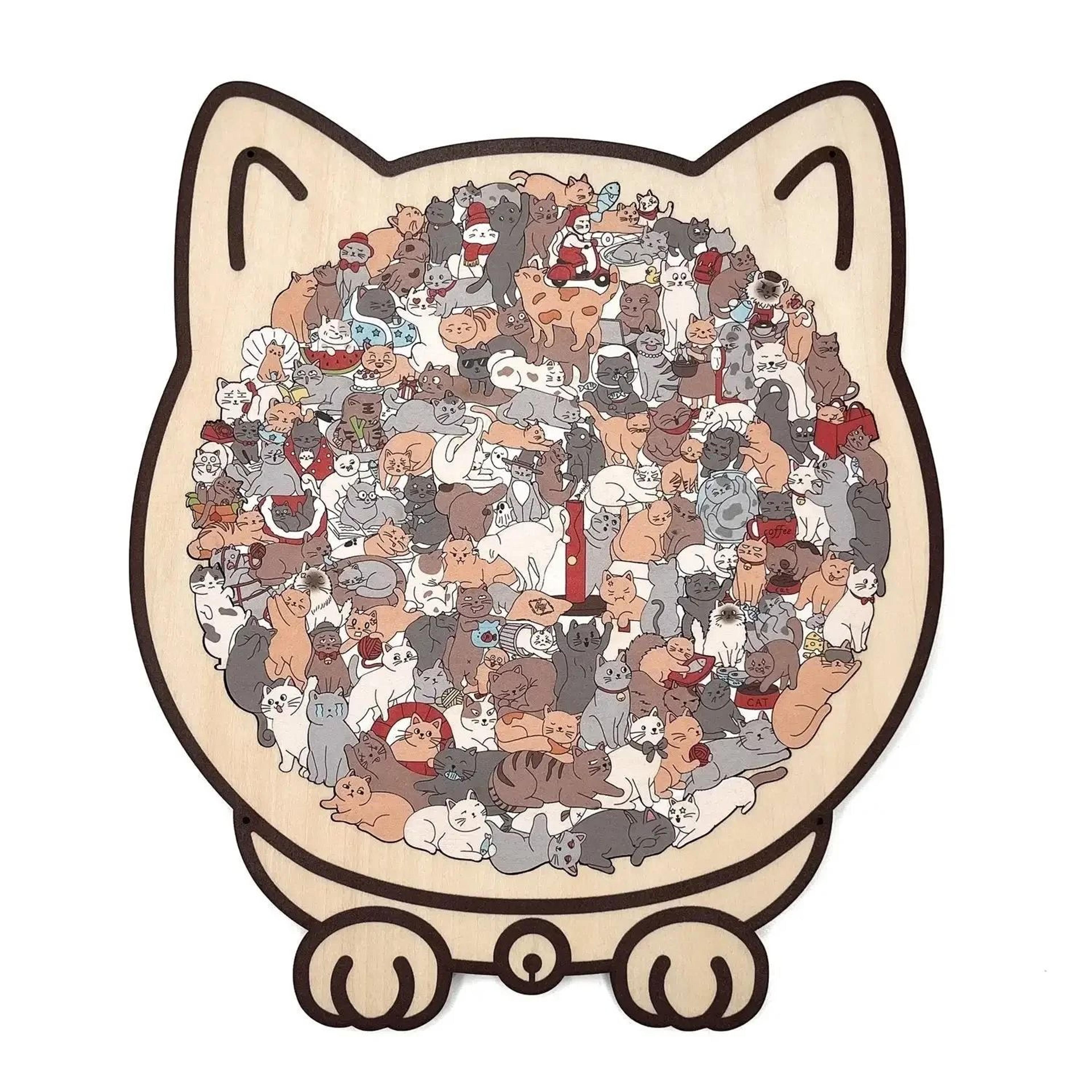 135Piece CatShaped Wooden Jigsaw Puzzle 7