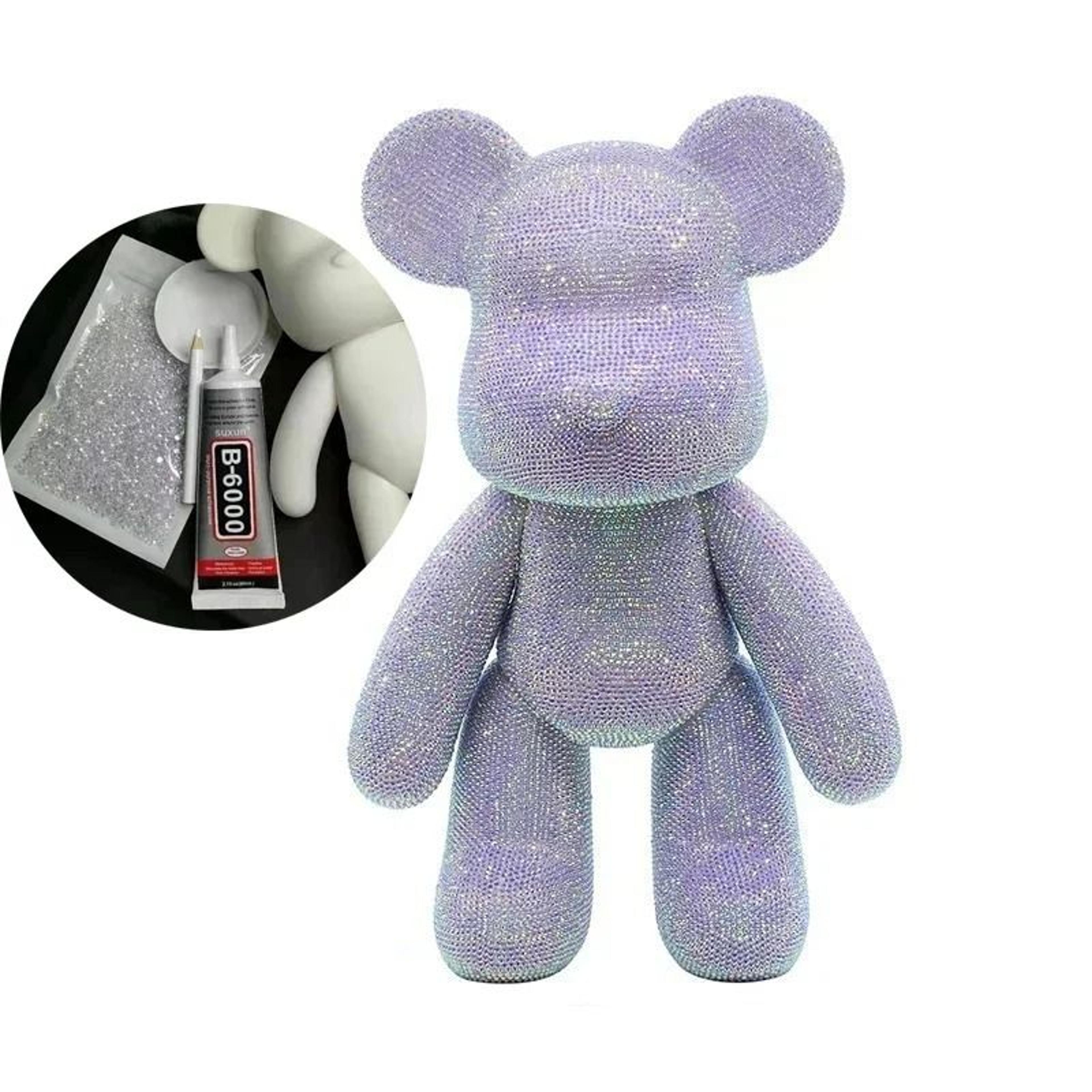 Crystalline Narrative Sculpture  HighDefinition Rhinestone Bear Architectural Ornament 13
