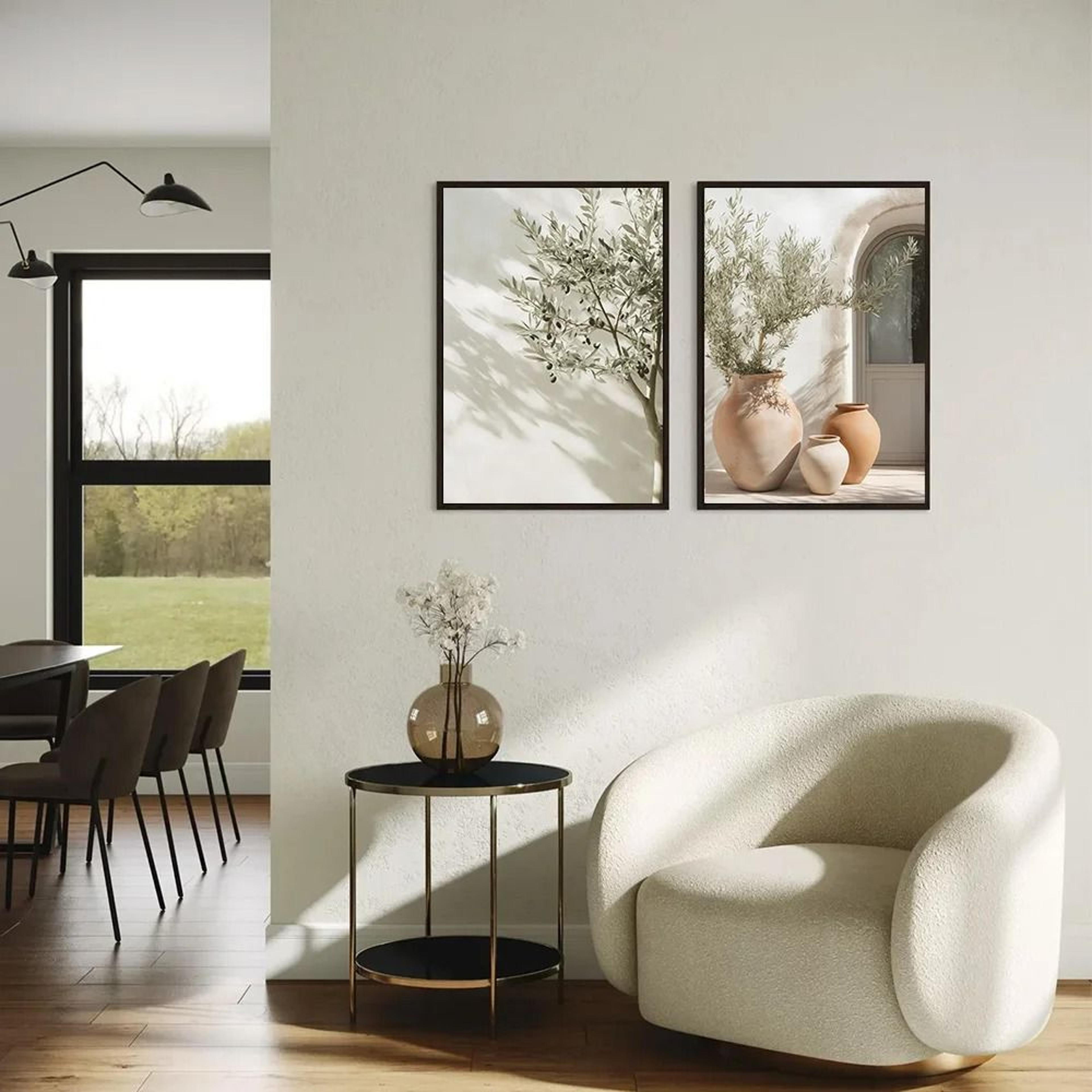 Botanical Narrative Canvas  HighDefinition Mediterranean Architectural Art 4