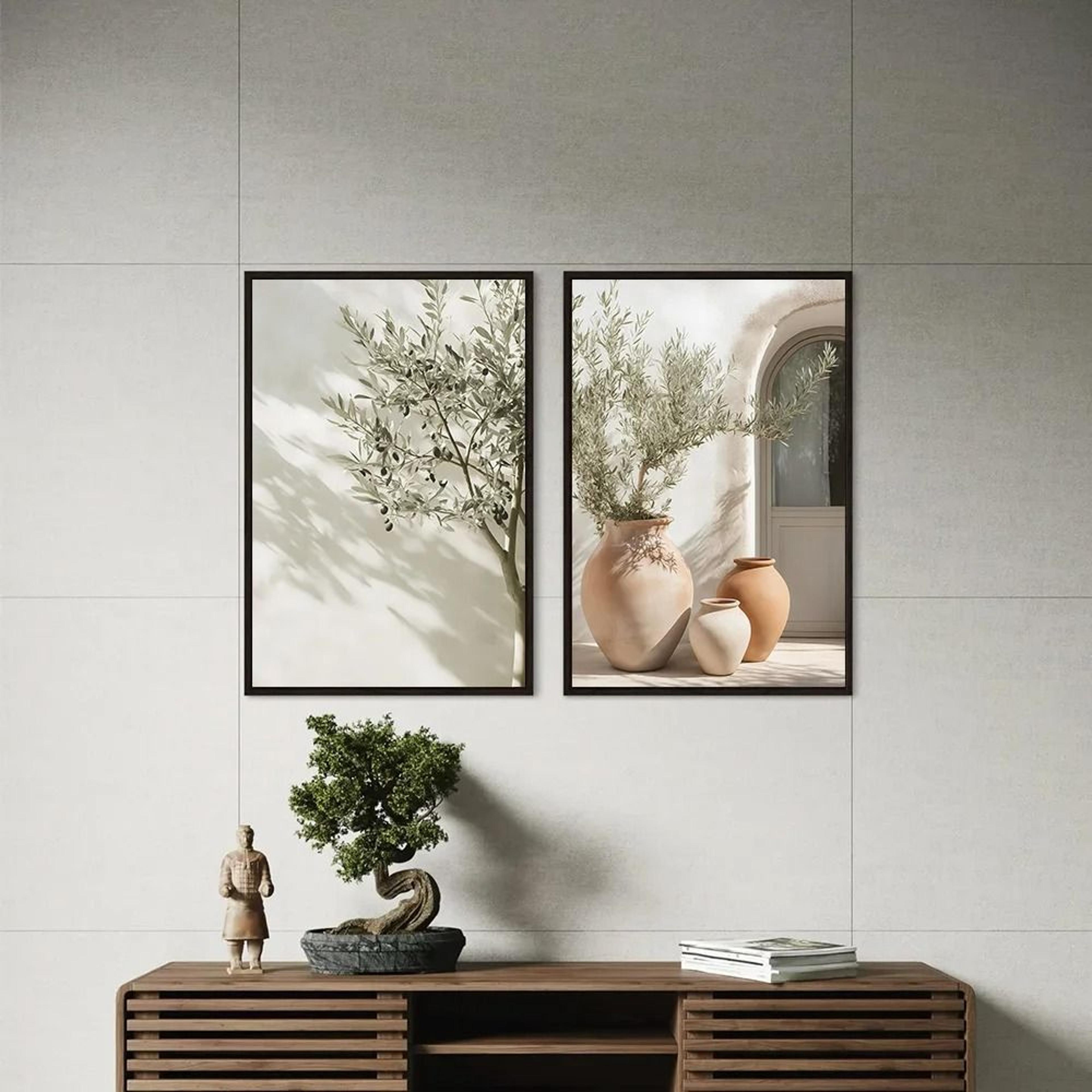 Botanical Narrative Canvas  HighDefinition Mediterranean Architectural Art 5