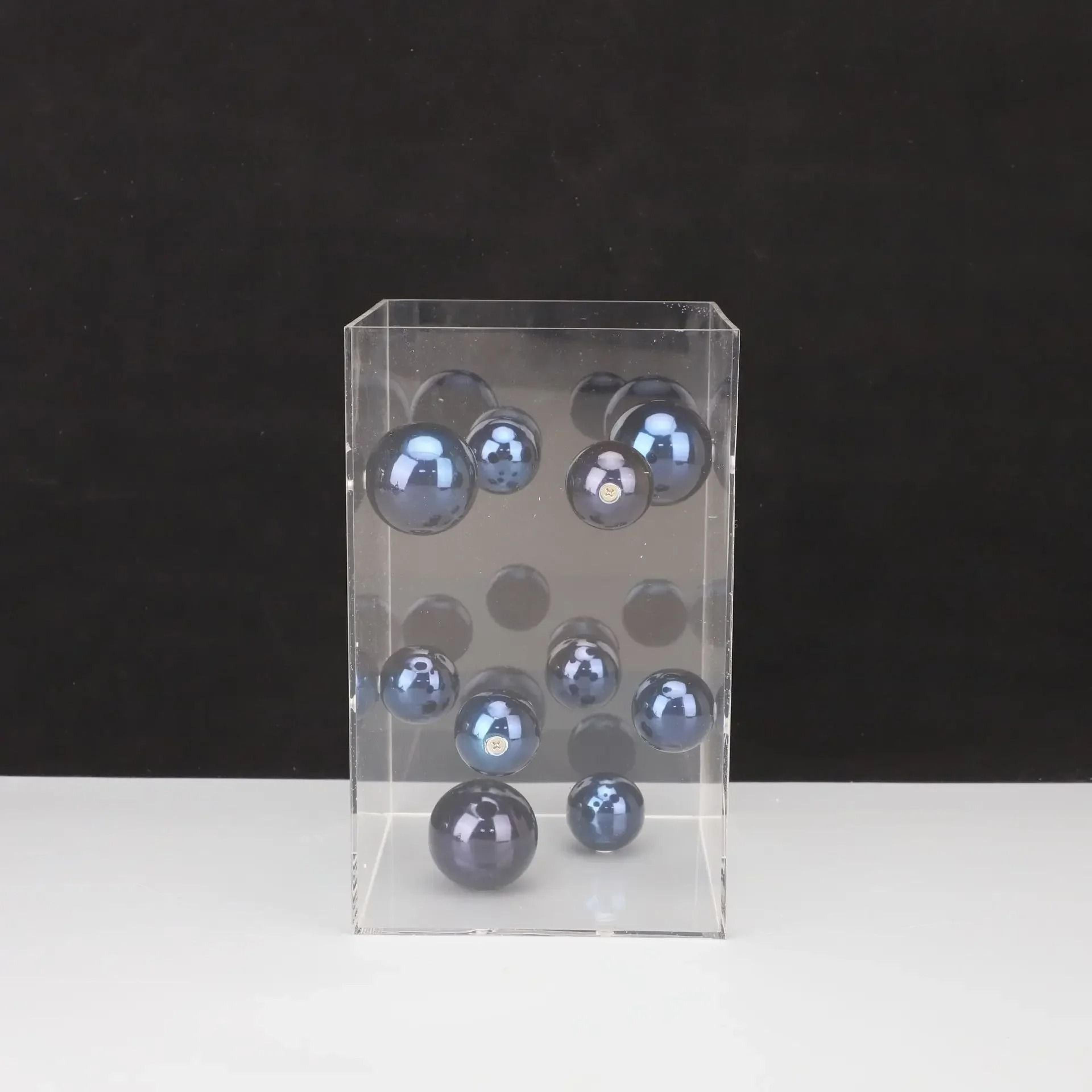Modern Geometric Metal Ball In Acrylic Box  Minimalist Luxury Tabletop Decor For Home And Office 12